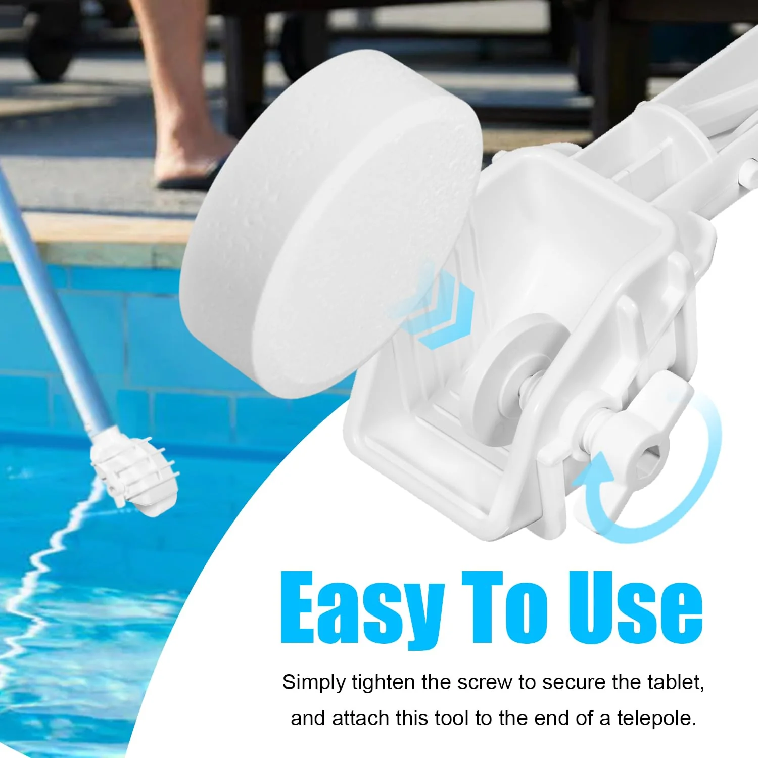 Pool Tab Holder Tablet Holder with EZ-Clip Handle for Pool Care - Image 8