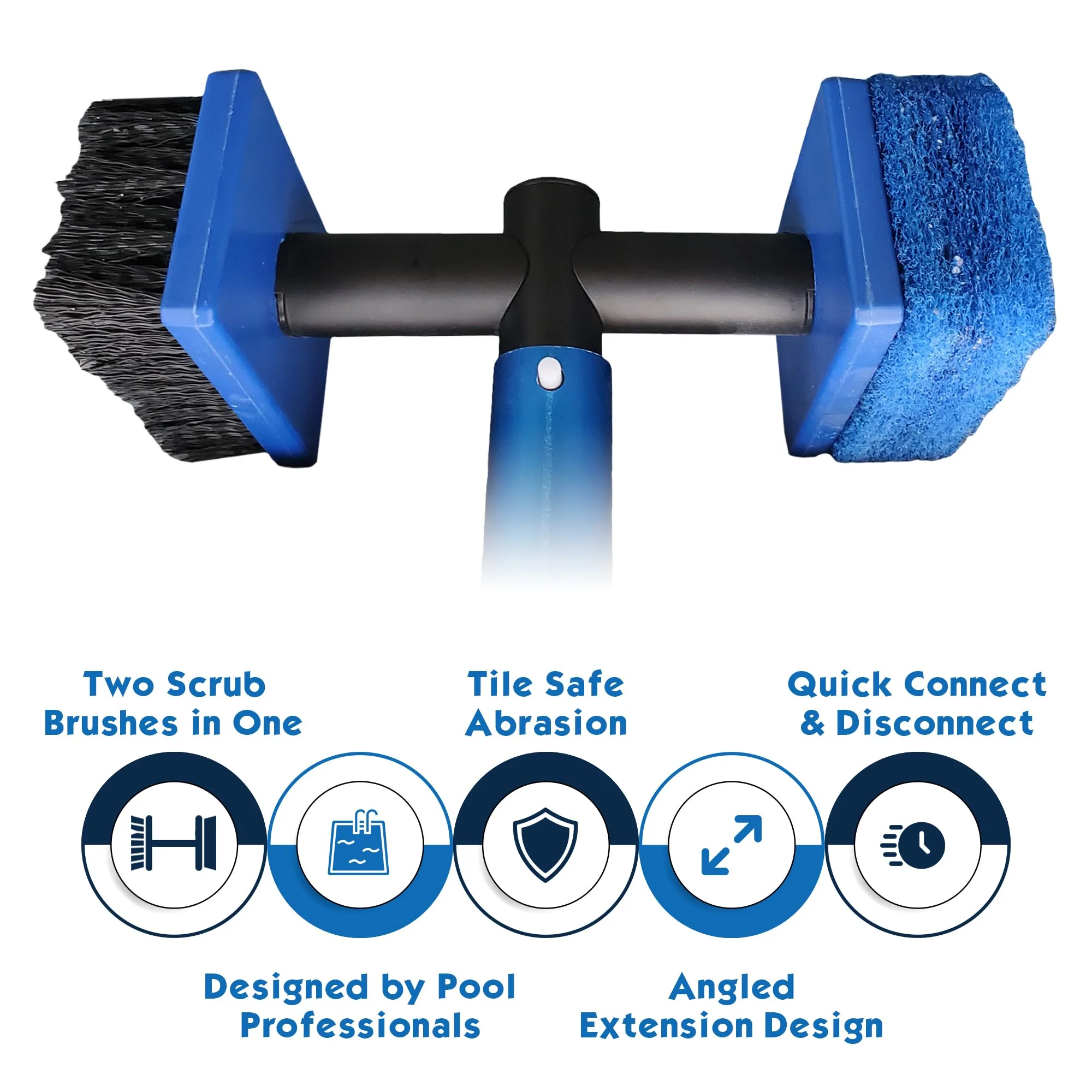 Pool Tile Brush Scrubber 2-in-1 Scrub and Scour Waterline Tile Scale Cleaner - Easily Clean Swimming Pool Tiles Flip Brush - Image 4
