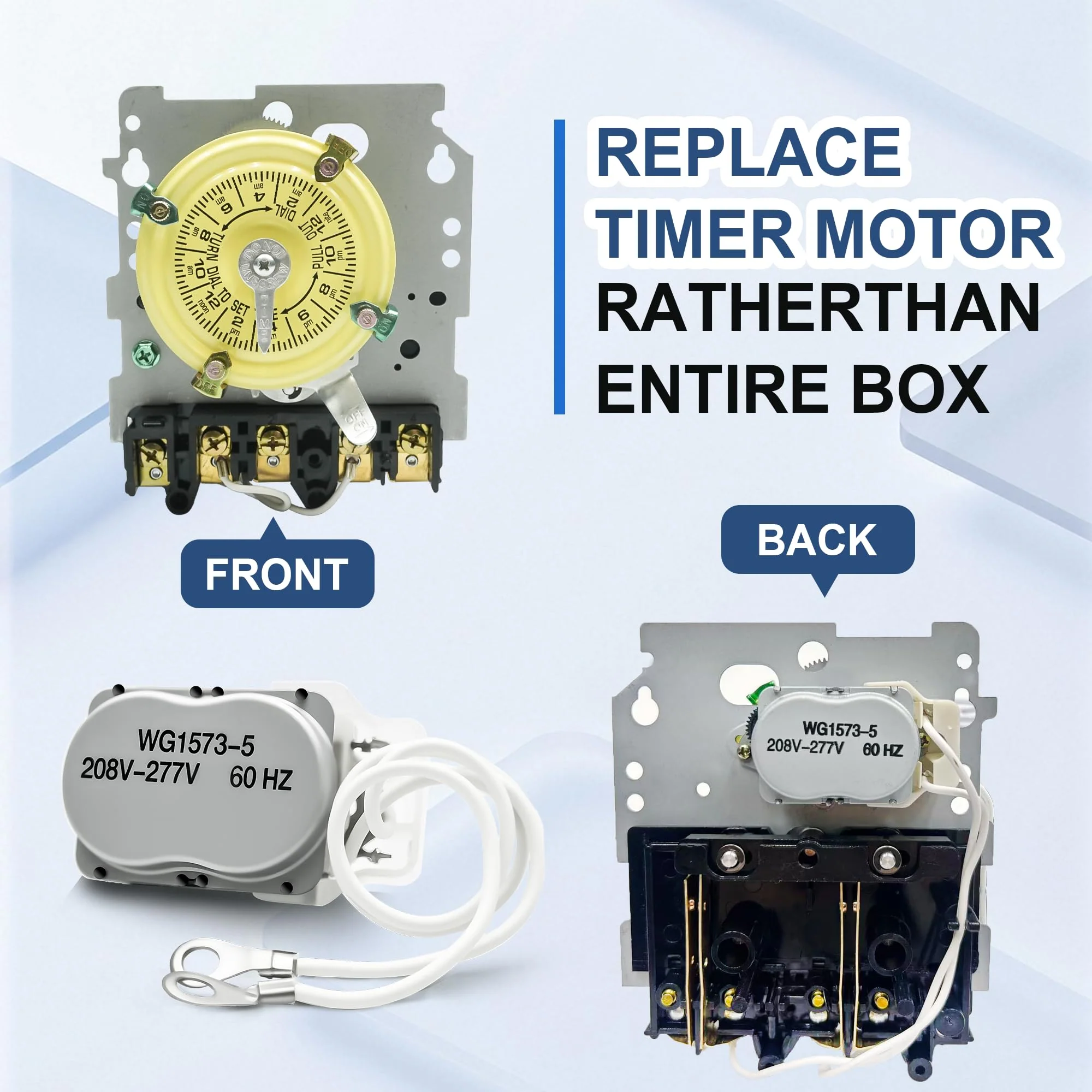 Pool Timer Replacement Motor for WG1570-10D,WG1573-5 Time Clock,208/277V 60Hz,Compatible with T104M,T100,T170,R201,T1400,T100-20 and WH Series - Image 6
