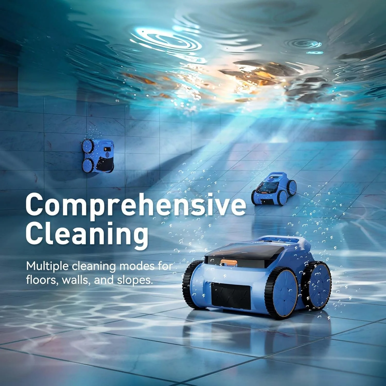 Pool Vacuum for Above Ground Pool, Max Up to 180 Mins, Self-Parking, LED Indicator, Wall&Waterline Cleaning Pool Vacuum for Inground Pools, Robotic Pool Cleaner for Pools up to 2000 Sq - Image 7