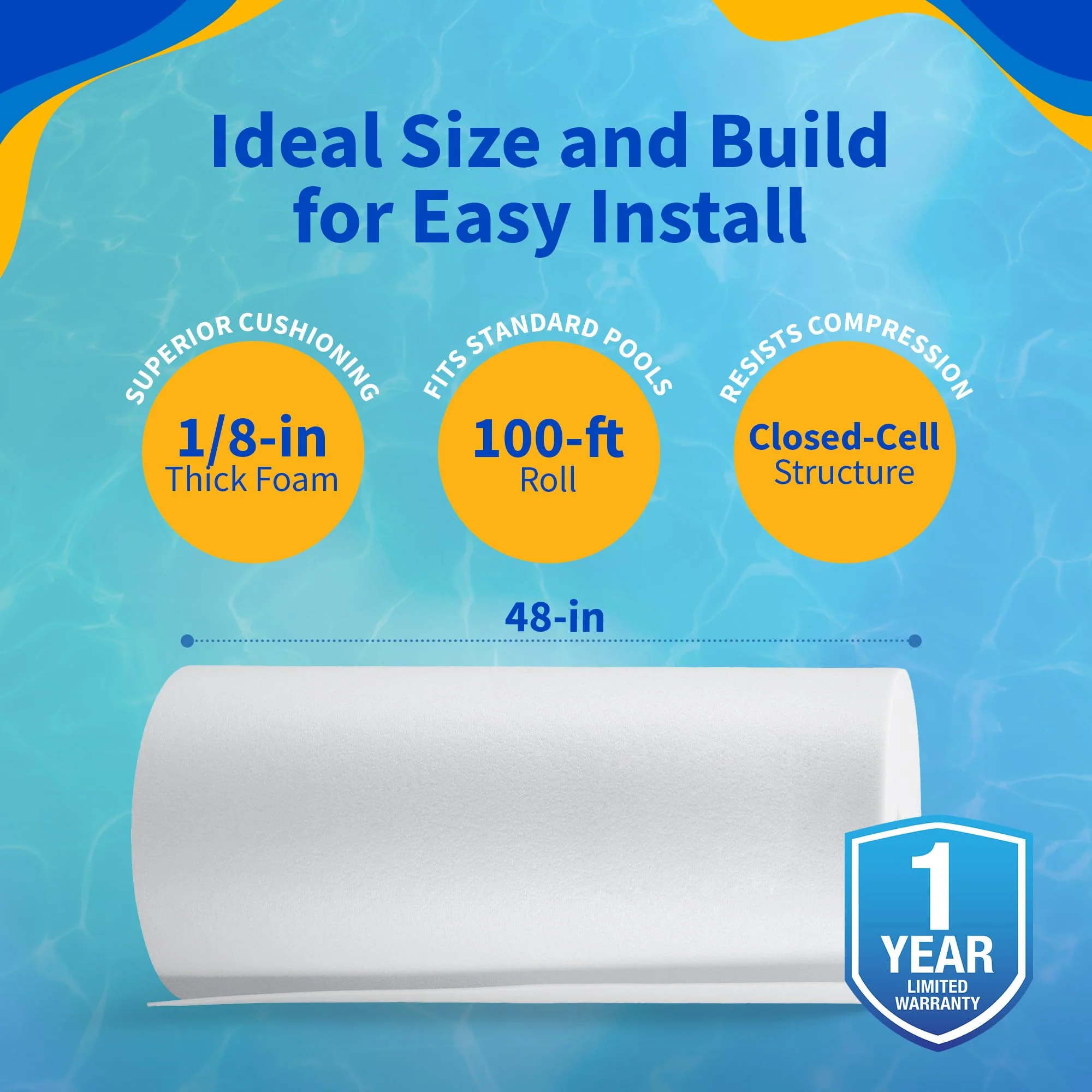 Pool Wall Foam Closed Cell for Above Ground Pools 1/8" 48" x100' | Gorilla Guard - Image 7