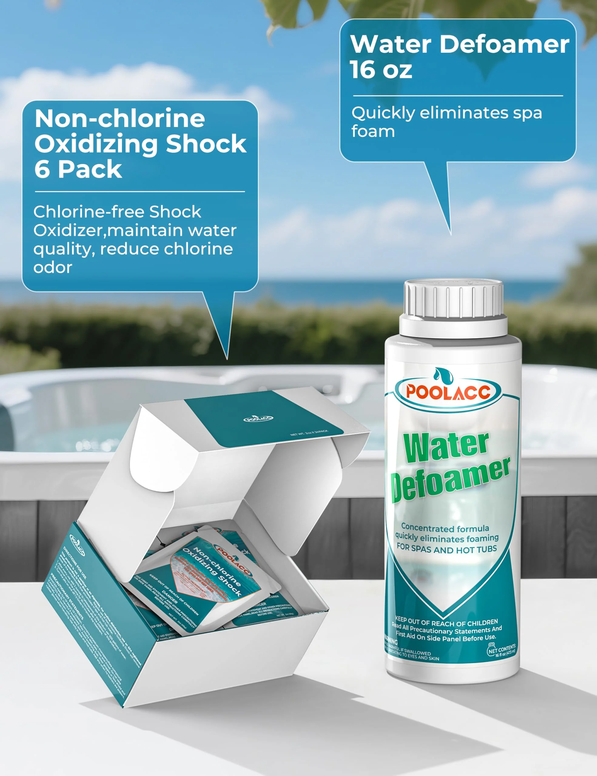 Poolacc Bromine Hot Tub Starter Kit: Includes Extra-Capacity Chemicals, 50 Test Strips, Dispenser & Accessories | All-in-One Spa Maintenance Set - Image 6