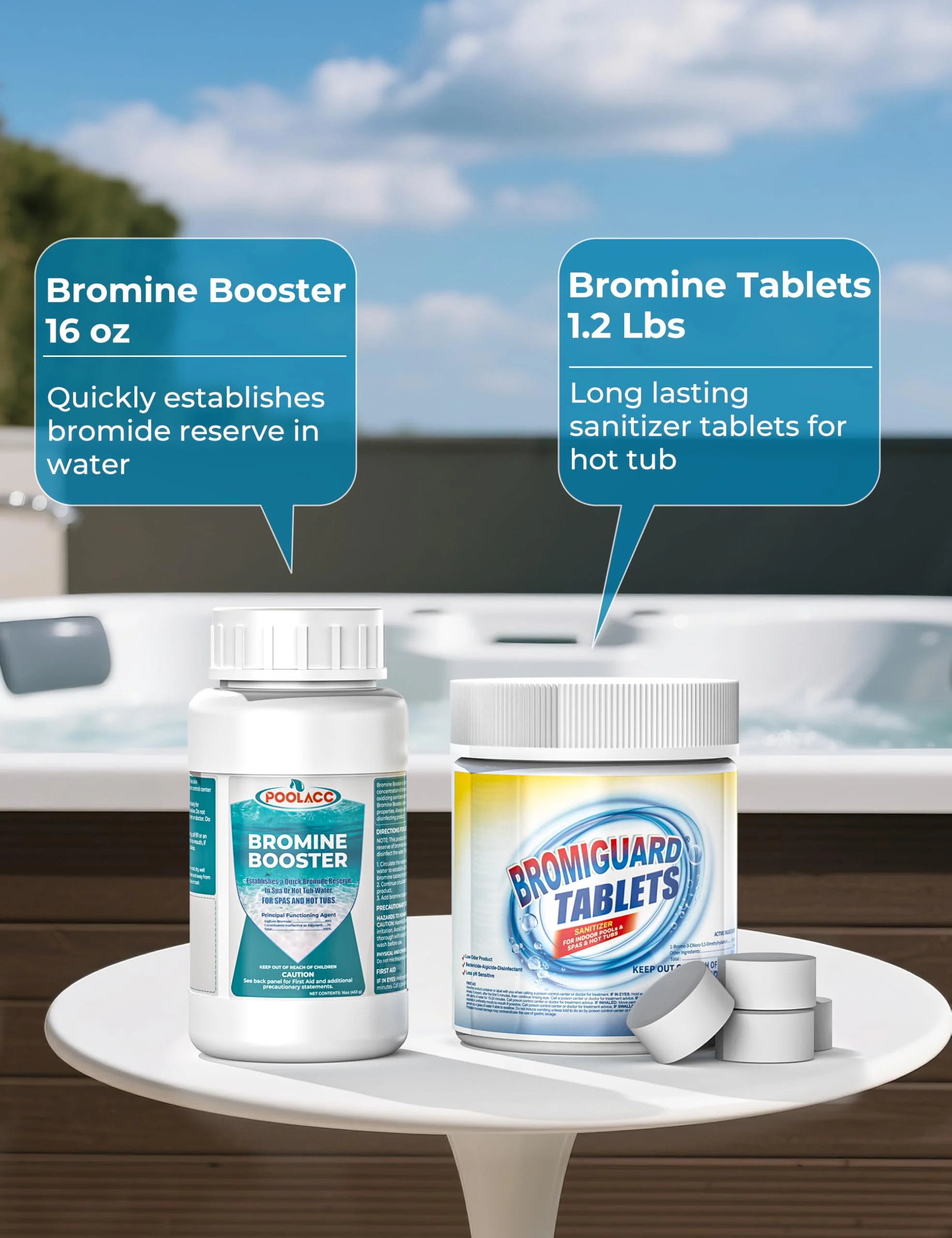 Poolacc Bromine Hot Tub Starter Kit: Includes Extra-Capacity Chemicals, 50 Test Strips, Dispenser & Accessories | All-in-One Spa Maintenance Set - Image 7