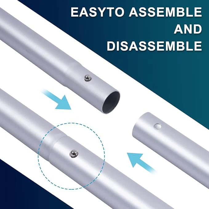 POOLAZA Pool Pole Dual-Handle, Anodized Aluminum Pool Skimmer Pole, Detachable & Telescopic Pool Pole Up to 10.5 Ft, Portble Pool Poles for Cleaning Suitable for Pool Skimmer, Vacuum Head, Brush Etc. - Image 4