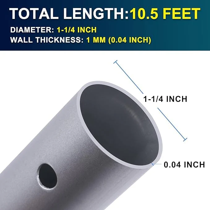 POOLAZA Pool Pole Dual-Handle, Anodized Aluminum Pool Skimmer Pole, Detachable & Telescopic Pool Pole Up to 10.5 Ft, Portble Pool Poles for Cleaning Suitable for Pool Skimmer, Vacuum Head, Brush Etc. - Image 5