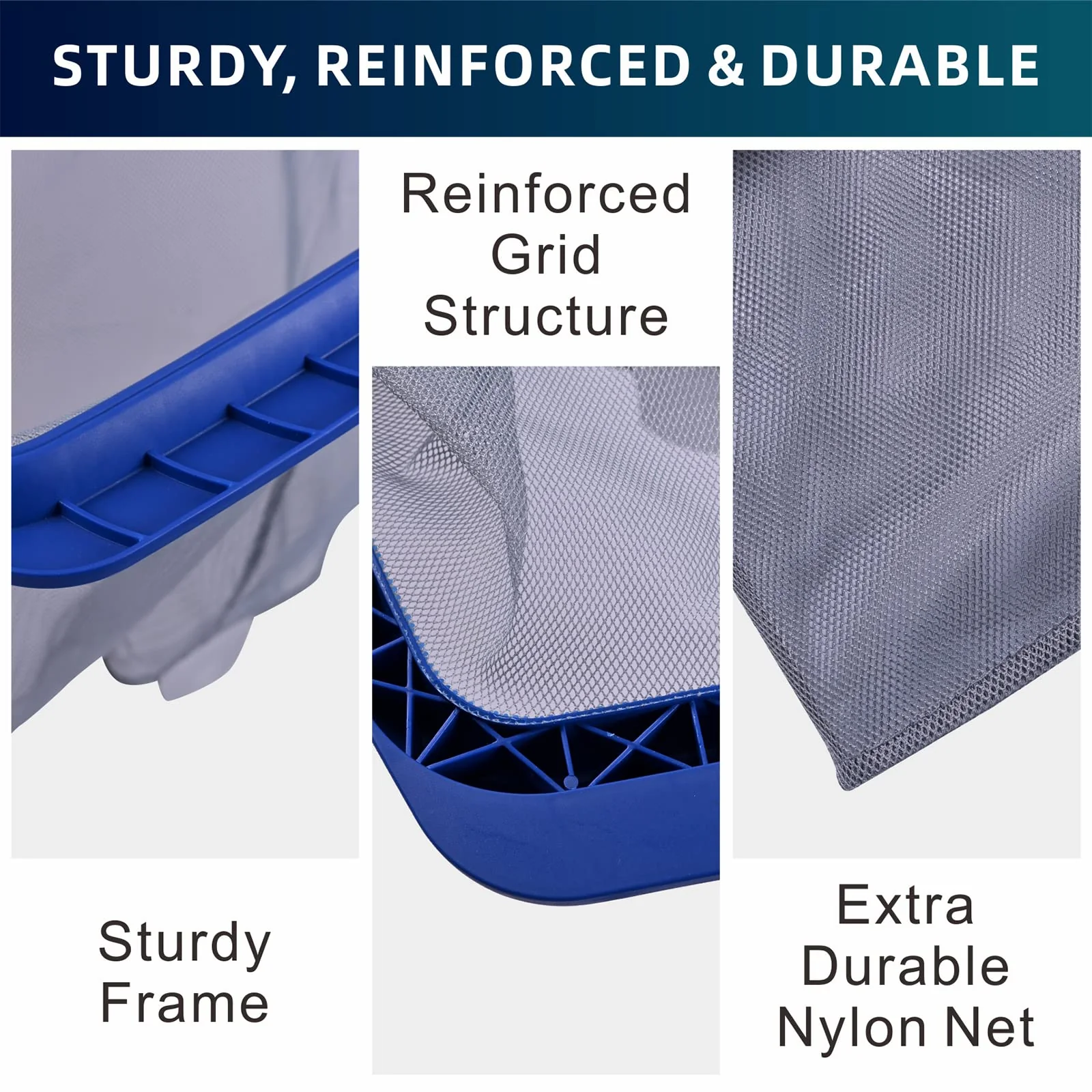 POOLAZA Pool Skimmer Net, Larger Capacity Pool Net Skimmer with Durable Deep Net, Sturdy Frame Pool Nets for Cleaning Effortlessly, High-Efficiency Pool Leaf Net with Easy Scoop Edges - Image 5