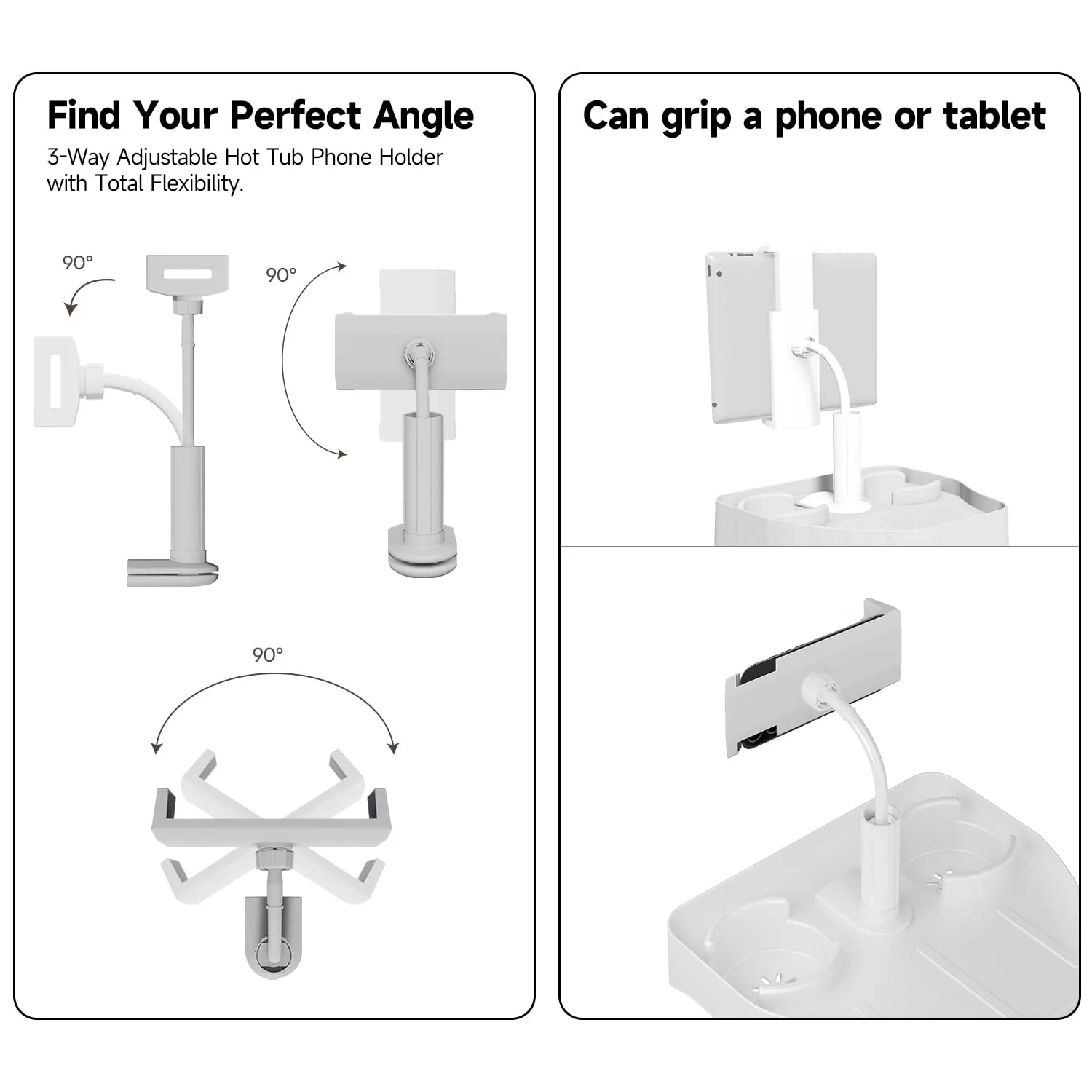POOLCOMFT Hot Tub Table Tray with Adjustable Phone Holder, 2 Cup Holders, Hot Tub Accessories, Perfect for Outdoor Inflatable Hot Tub & Pool, Unique Gifts for Women, Mom(Scented Candle & Card) - Image 4
