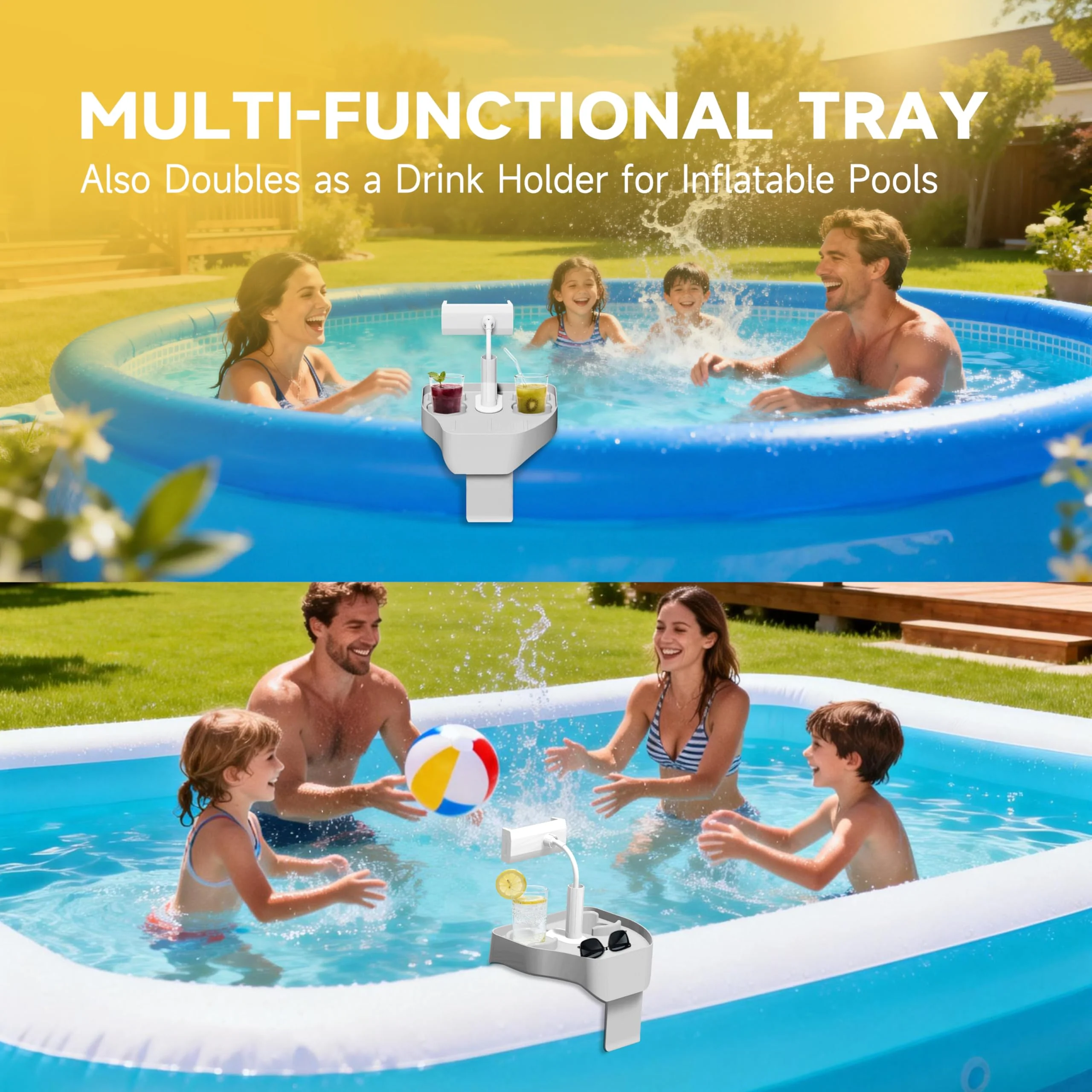 POOLCOMFT Hot Tub Table Tray with Adjustable Phone Holder, 2 Cup Holders, Hot Tub Accessories, Perfect for Outdoor Inflatable Hot Tub & Pool, Unique Gifts for Women, Mom(Scented Candle & Card) - Image 6
