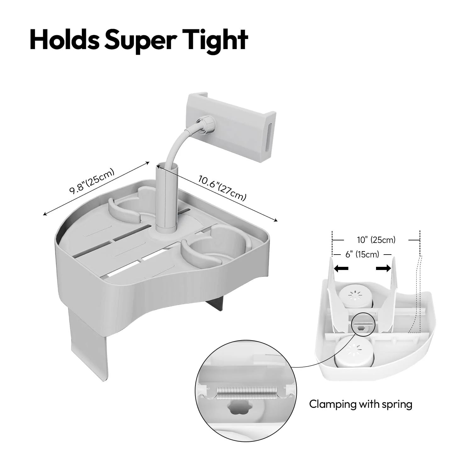 POOLCOMFT Hot Tub Table Tray with Adjustable Phone Holder, 2 Cup Holders, Hot Tub Accessories, Perfect for Outdoor Inflatable Hot Tub & Pool, Unique Gifts for Women, Mom(Scented Candle & Card) - Image 7
