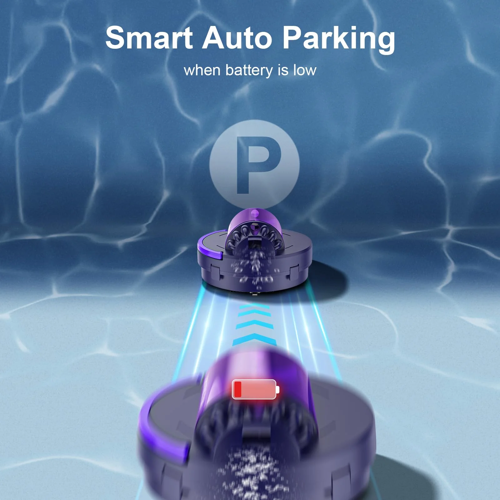 Poolease X1 Cordless Robotic Pool Vacuum, Automatic Pool Cleaner with 45W Dual-Motor, Ideal for Inground Above-Ground Flat Pool, 2L Debris Capacity - Image 5