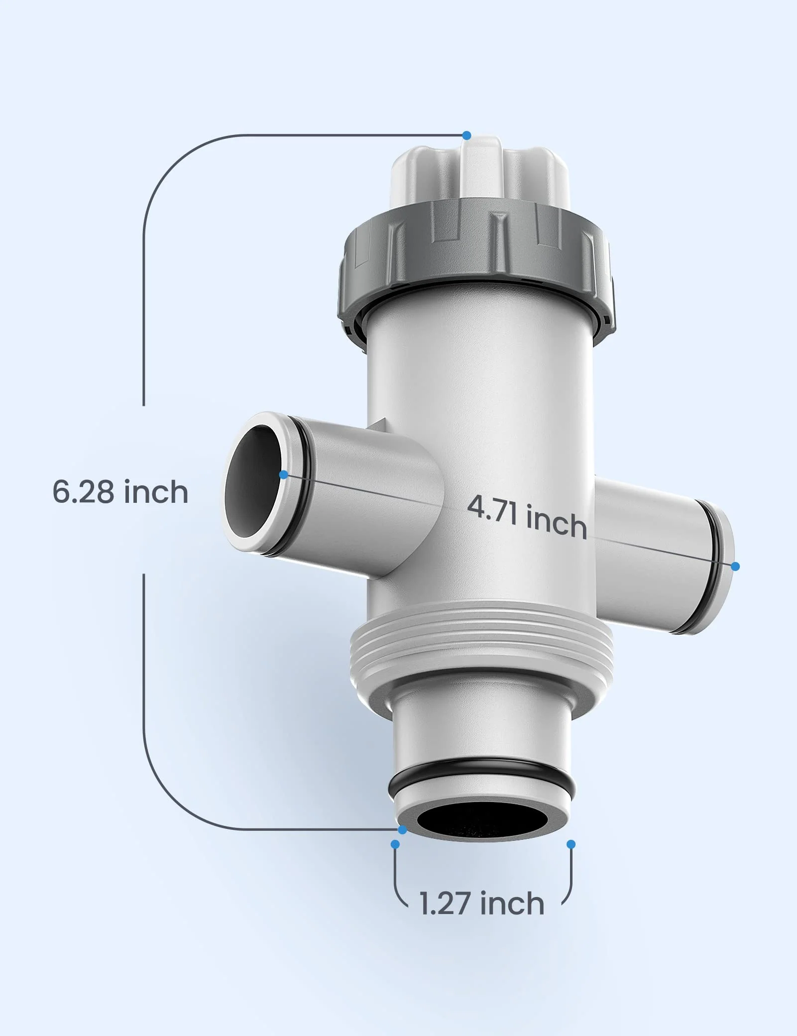 POOLHACKER Pool Fittings Dual Split Hose Plunger Valve, Pool Parts Replacement Shut-Off Valve with Dual inlets for Above Ground Pool - Image 7