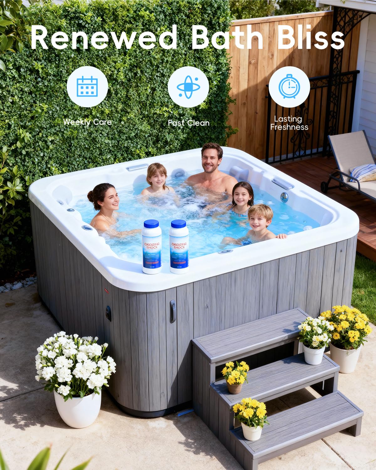 POOLHOUR 32 Oz Non-Chlorine Oxidizing Shock for Hot Tub, Oxidizer for Spas and Swimming Pools, Hot Tub Shock, 2 Pack - Image 3