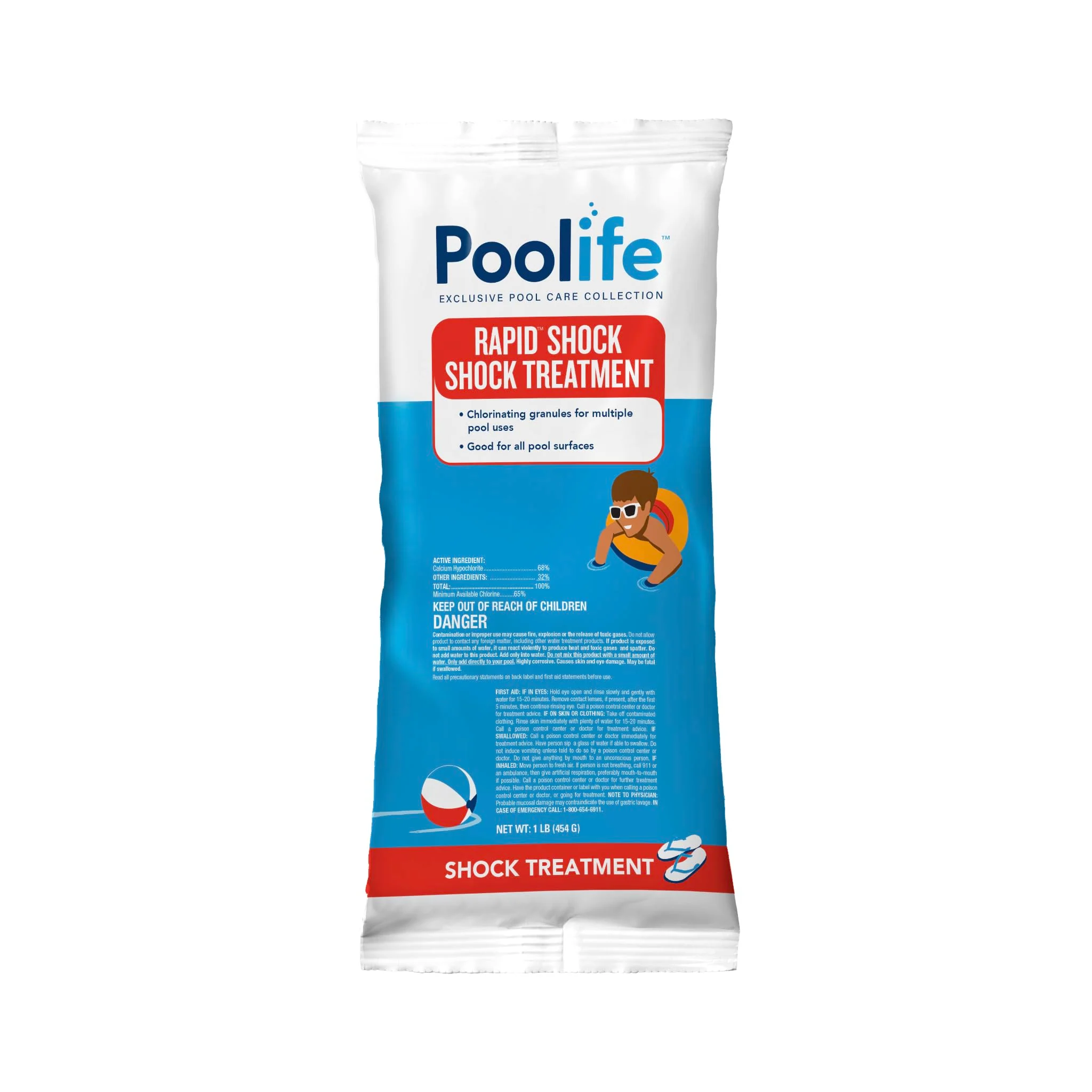 Poolife Rapid Shock for Pool’s Algae, Bacteria, Contaminant Removal - Fast-Dissolving, CYA-Free Calcium Hypochlorite Pool Shock for Clean Water - Chlorine Granules for Above/Inground Pools - 1lbx6 Bag - Image 7