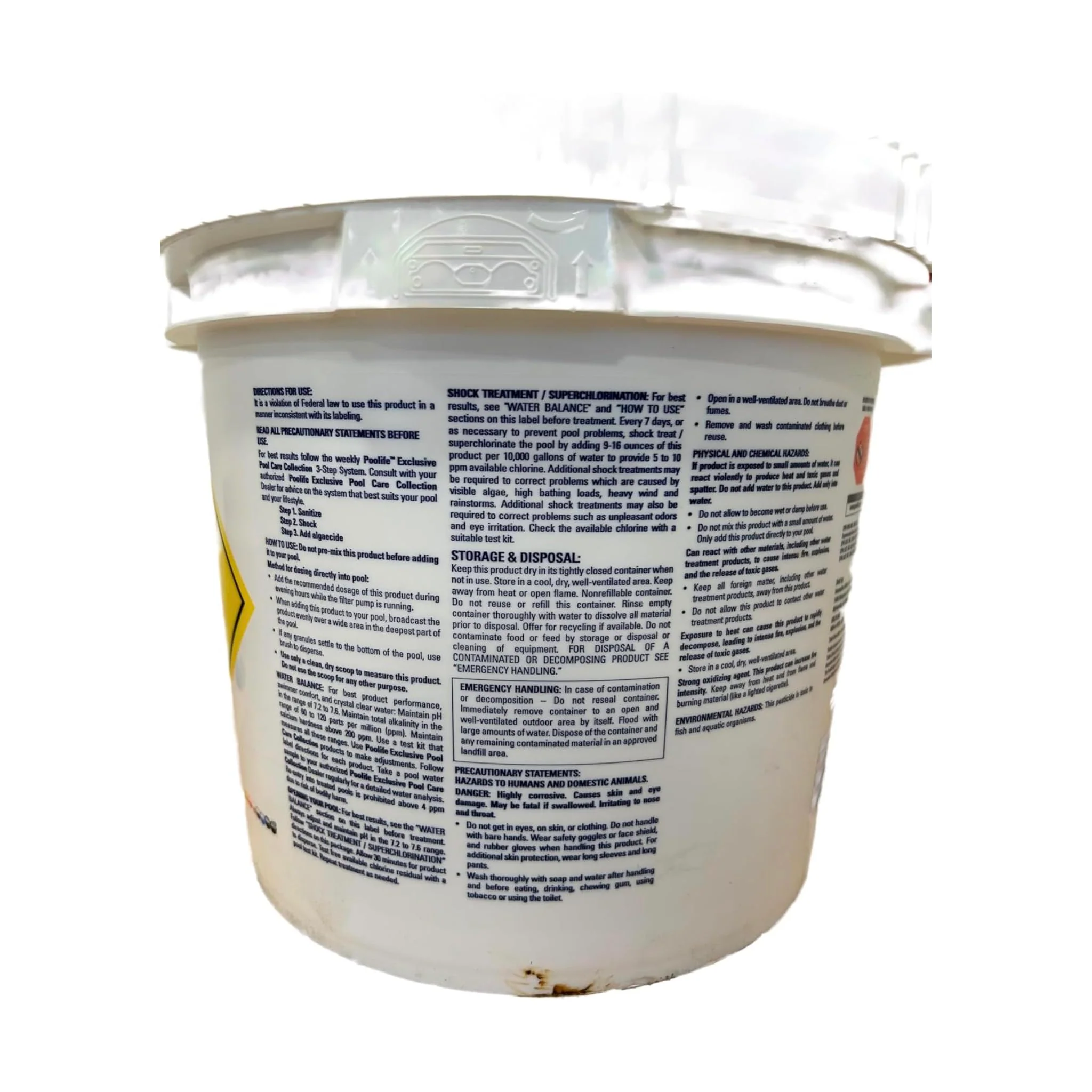 Poolife Turbo Shock to Eliminate Algae, Bacteria & Cloudy Water - Strongest 78% Calcium Hypochlorite Pool Shock - Fast-Dissolving, No Pre-Mixing - Safe Chlorine Shock for All Pool Surfaces - 25 lb - Image 6