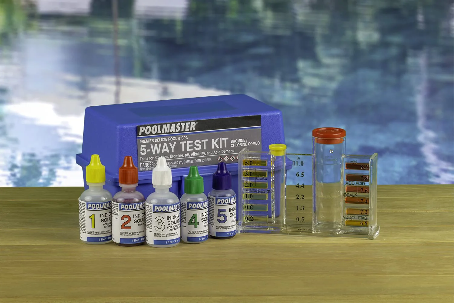Poolmaster 22270 5-Way Swimming Pool or Spa Water Chemistry Test Kit with Case, Premier Collection - Image 2