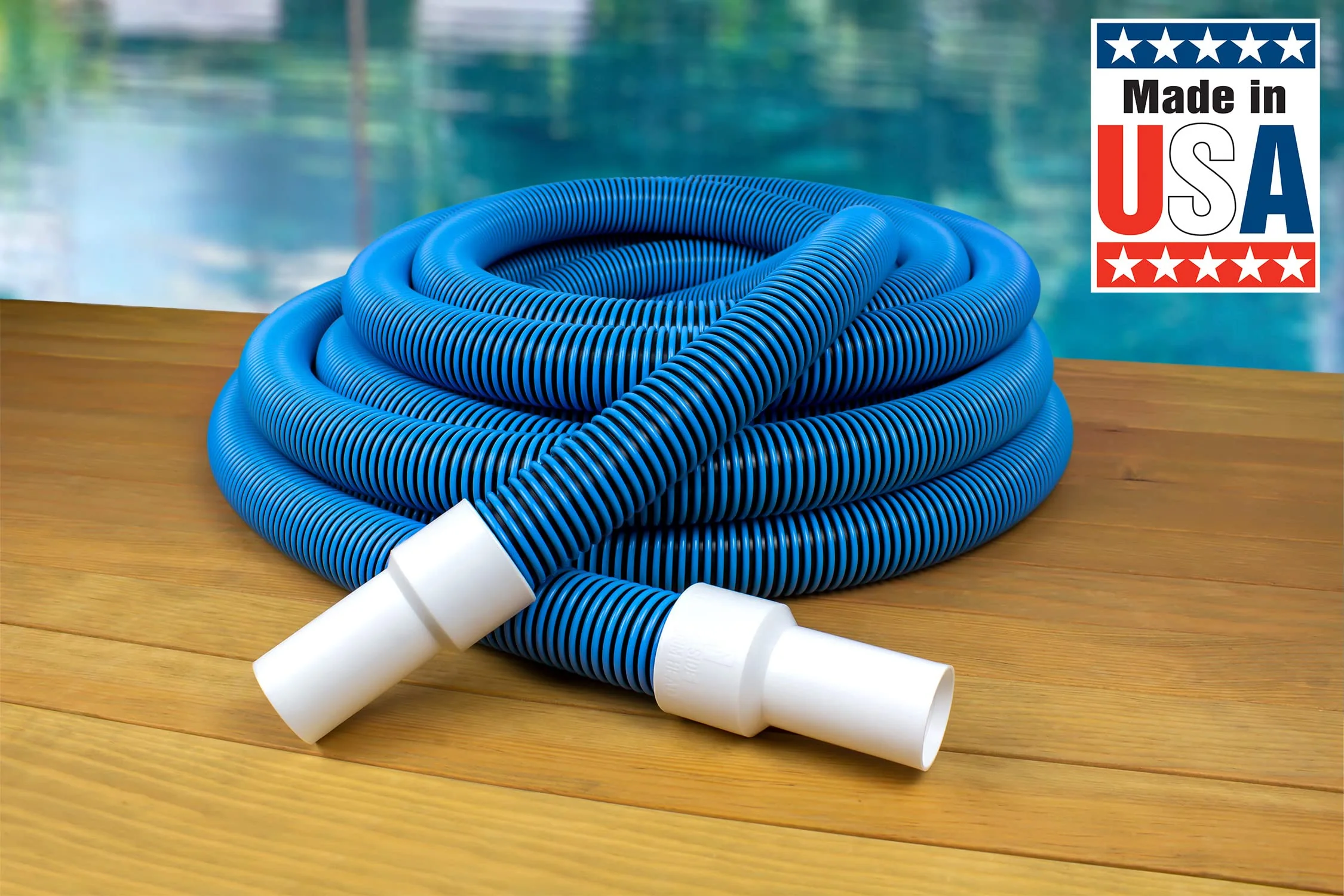 Poolmaster Manual Pool Vacuum Hose, 35 Ft x 1-1/2” for Inground & Above Ground Pools, Not for Automatic Cleaners, Kink-Free, Heavy Duty Pool Cleaner Hose with Swivel Cuff – Made in USA - Image 2
