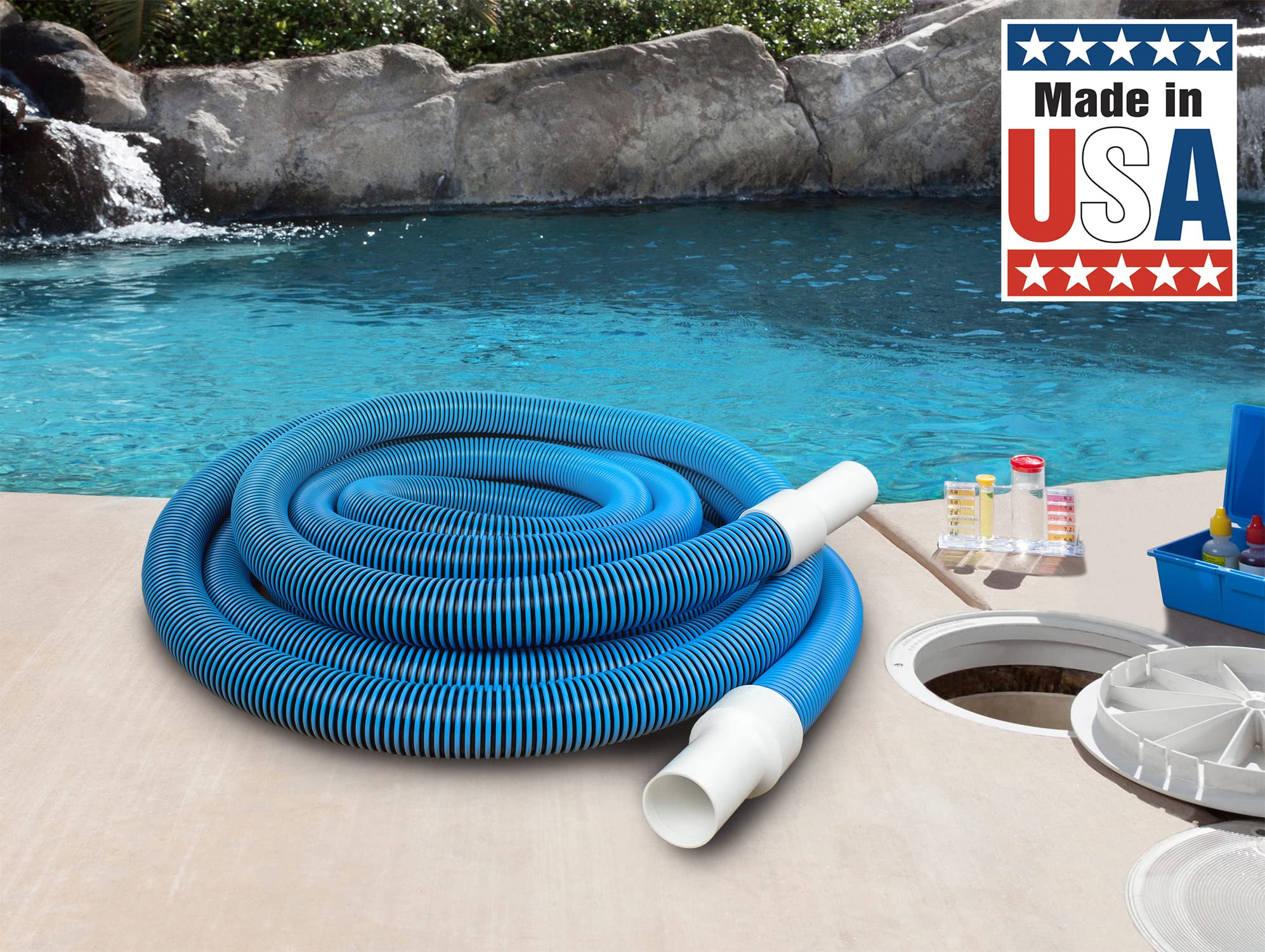 Poolmaster Manual Pool Vacuum Hose, 45 Ft x 1-1/2” for Inground & Above Ground Pools, Not for Automatic Cleaners, Kink-Free, Heavy Duty Pool Cleaner Hose with Swivel Cuff – Made in USA - Image 6
