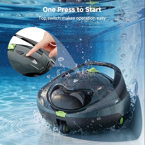 Pooloob PF1 Cordless Pool Vacuum Cleaner Robot: 150 Min Runtime, Triple Layer Filtration, Floor Only Cleaning for Above/In Ground Pools up to 1345 Sq.Ft, Includes Floating Buoy with 8Ft Tether - Image 2