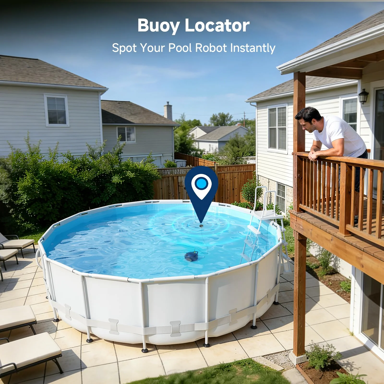 Pooloob PF1 Cordless Pool Vacuum Cleaner Robot: 150 Min Runtime, Triple Layer Filtration, Floor Only Cleaning for Above/In Ground Pools up to 1345 Sq.Ft, Includes Floating Buoy with 8Ft Tether - Image 8