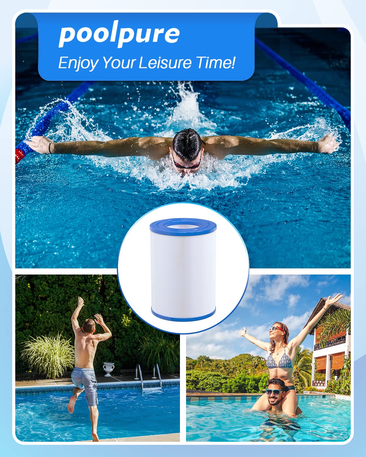 POOLPURE PDM28 Spa Filter Replaces Aquarest Dream Maker 461273 Hot Tub Filter, 1 Pack - Image 3