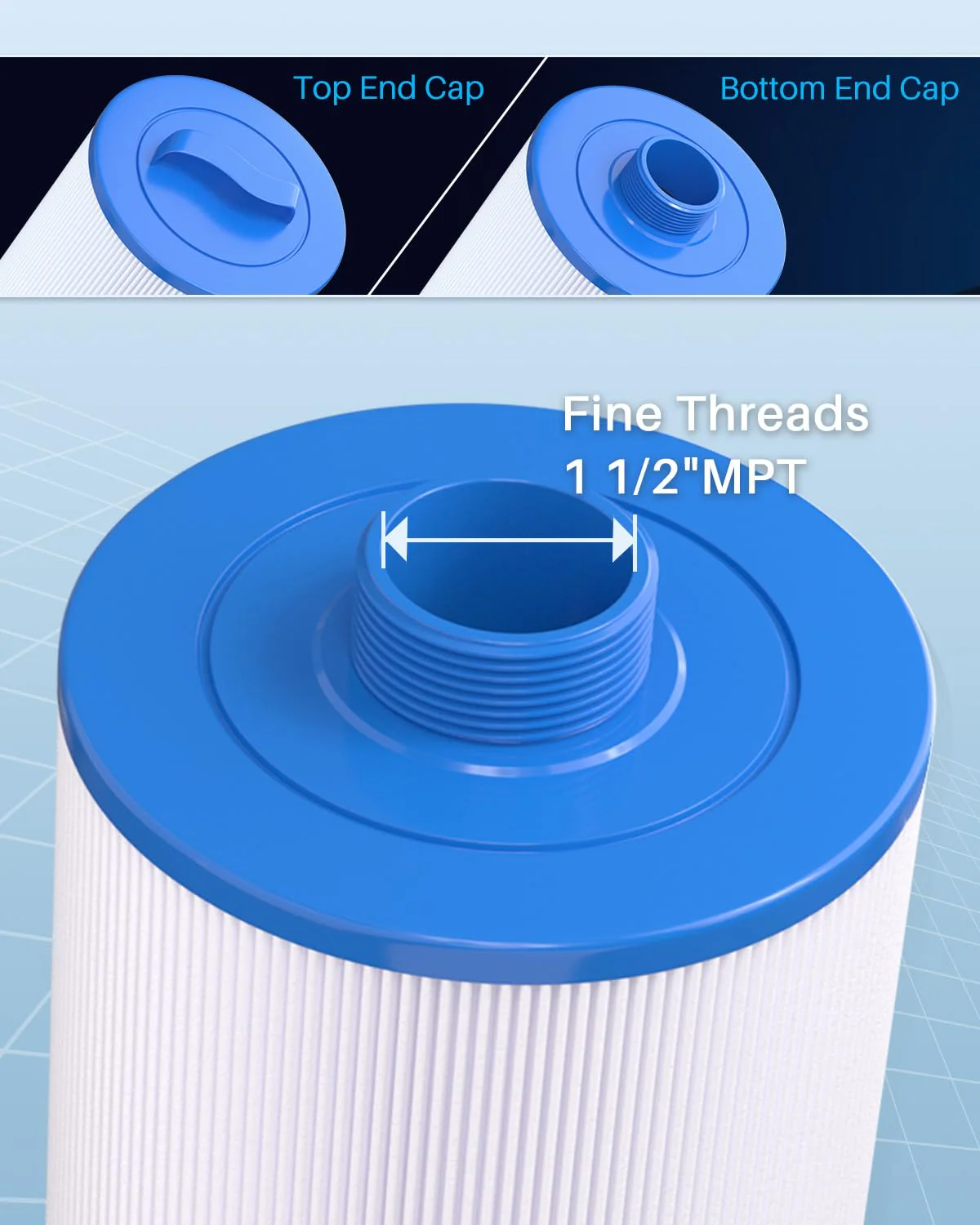 POOLPURE Replacement Filter for PMAX50P4, Unicel 5CH-35,Filbur FC-0300, Baleen AK-90109, Excel Filters XLS-526, Darlly 50353, Pure N Clean PC-0300, SD-00780, SD-00650 Filter Cartridge (1 1/2" MPT) - Image 7
