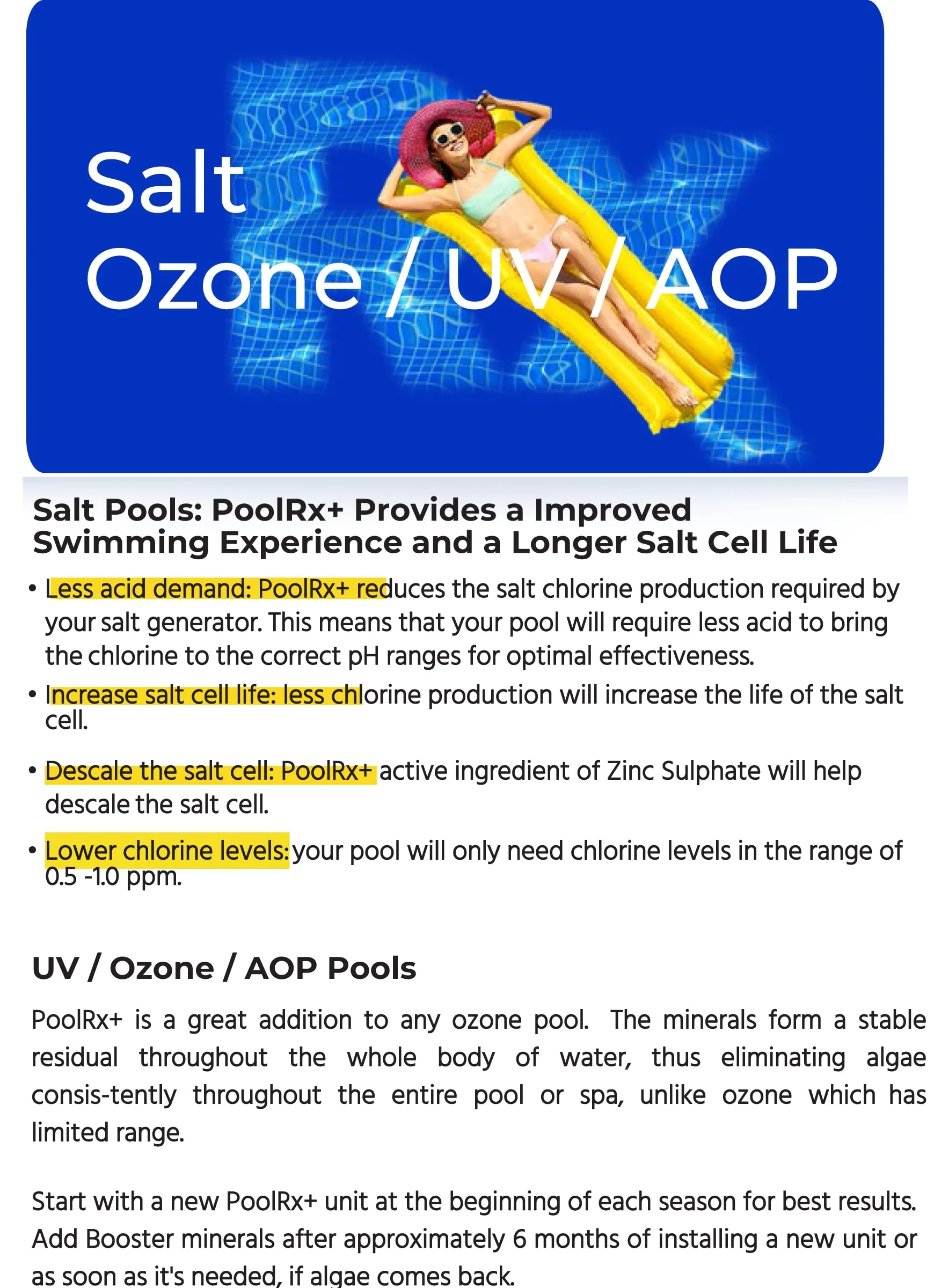 PoolRx+ Mineral Algaecide Unit + Booster Combo, Treats 7.5K-40K gallons for up to 6 Months, New Formula with Silver. - Image 7