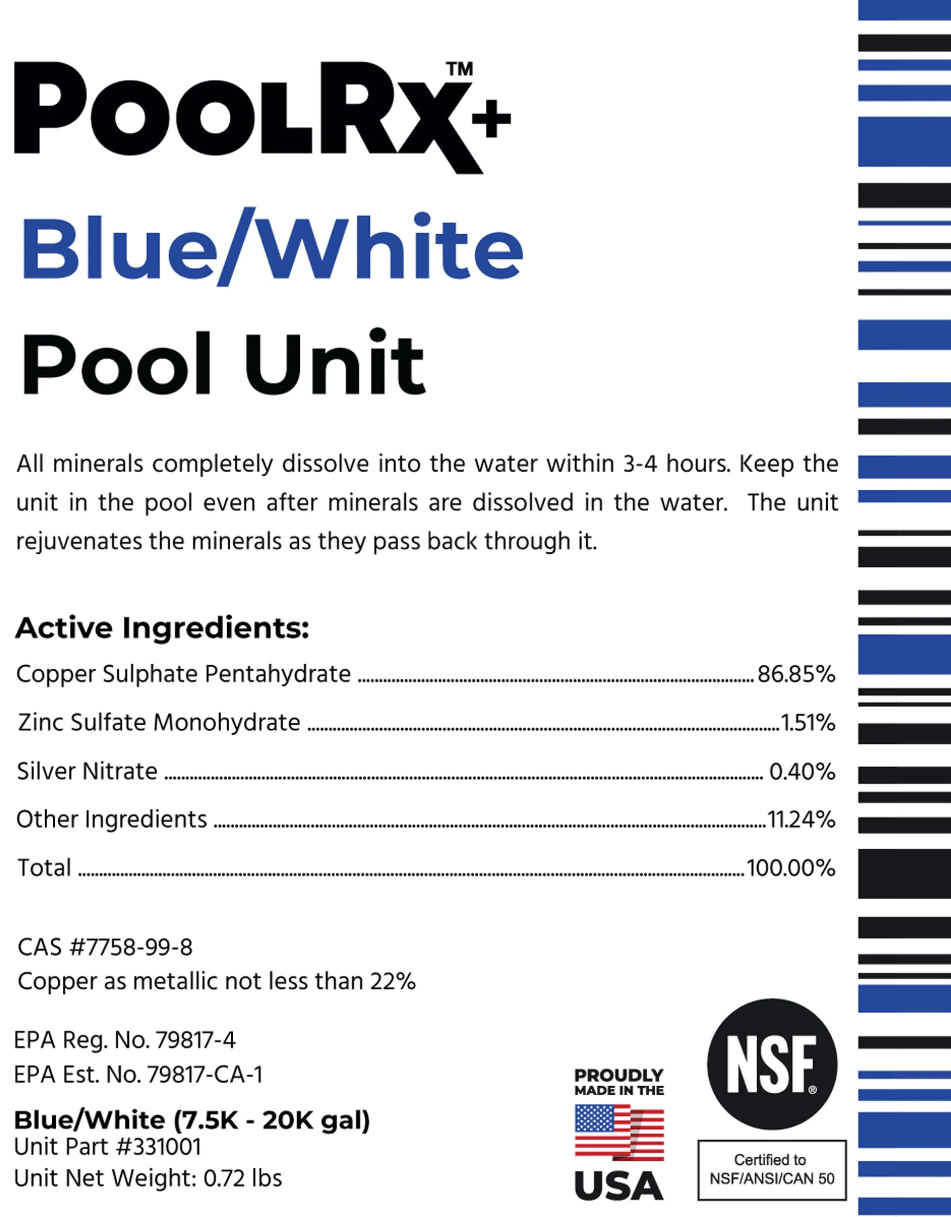PoolRX+ Pool Unit 7.5k-20k gallons (4-Pack), Blue, (331003) - Image 7