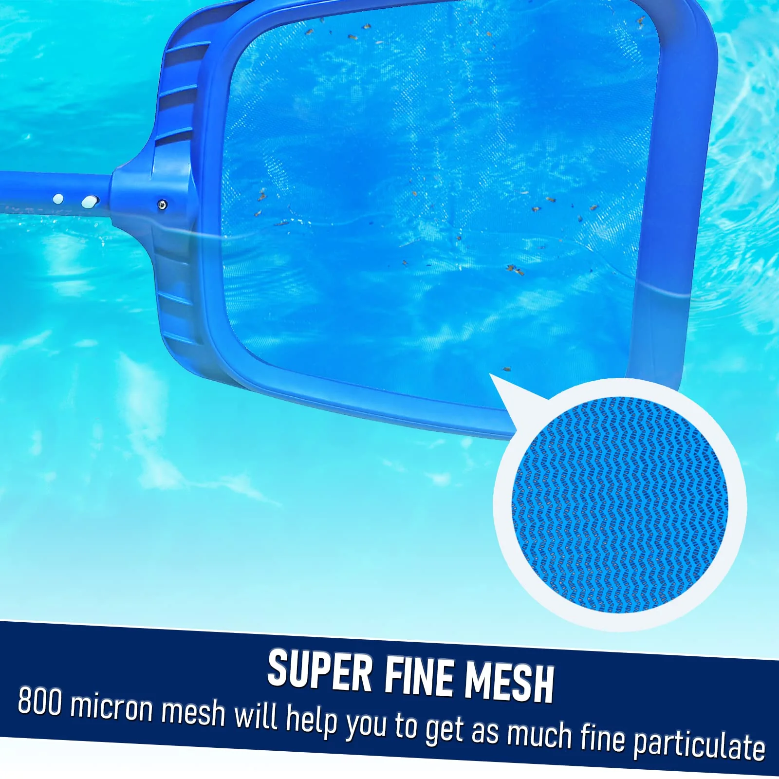 Poolvio Heavy Duty Swimming Pool Leaf Skimmer Net with Strong Reinforced Handle for Cleaning Swimming Pools, Hot Tubs, Spas and Fountains - Image 5