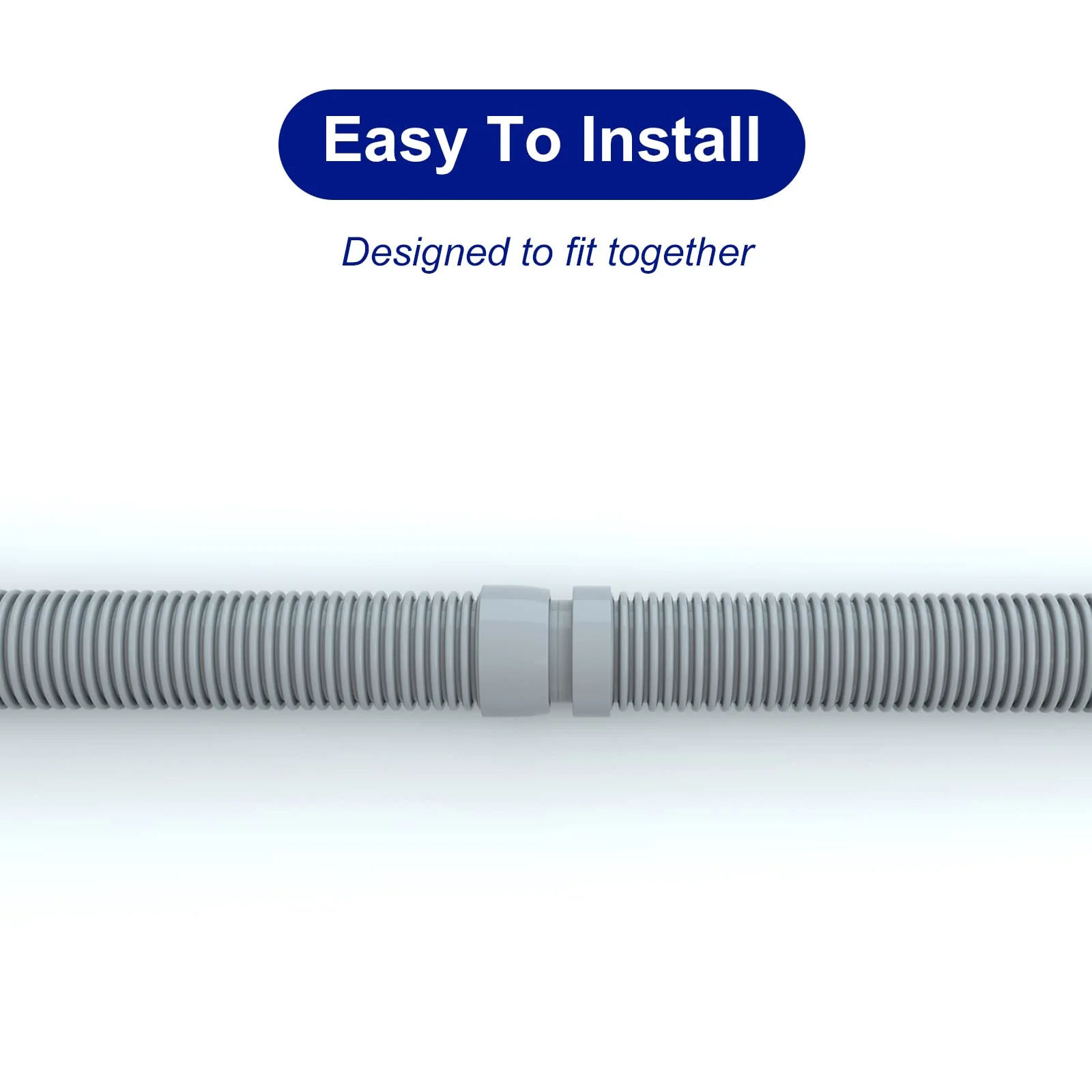 Poolvio Professional Swimming Pool Vacuum Cleaner Hose -1.5” 8 Piece Hoses for Pool Vacuum Extension/Replacement - Compatible with all Major Automatic Swimming Pool Cleaners - Image 4