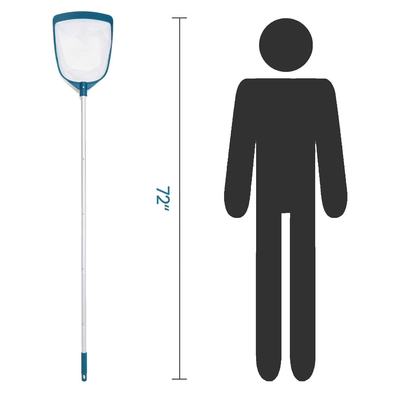 POOLWHALE Upgrades Swimming Pool Leaf Net Skimmer Rake with Adjustable Aluminum Pole and Nylon Medium Fine Mesh for Cleaning Swimming Pools, Hot Tubs, Spas and Fountains - Image 8