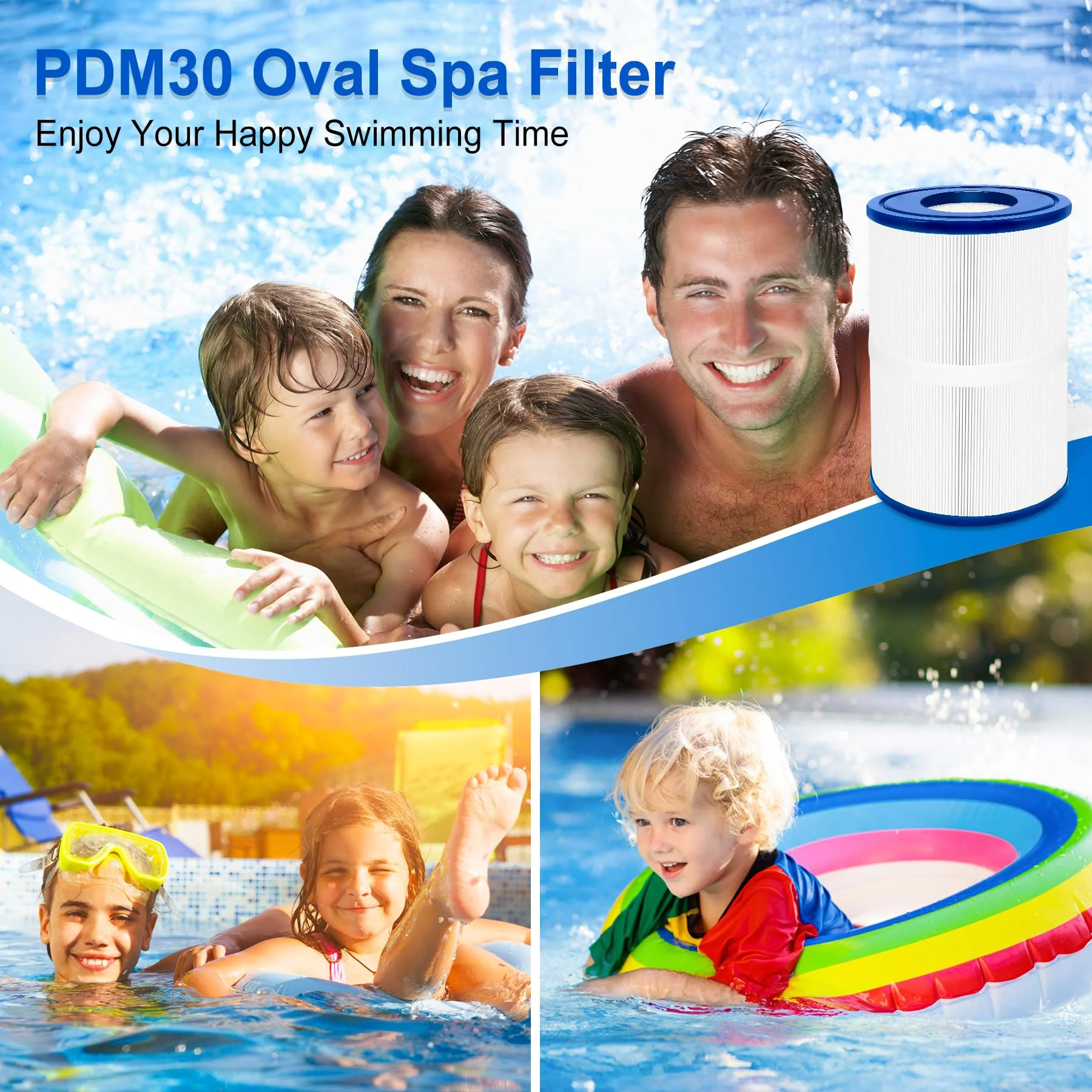 Porscan PDM30 Oval Spa Filter Fit for Dream Maker Hot Tubs 461269, Filbur FC9940, Crossover 730L 730S, Odyssey, Big EZ, EZL, 30 sq.ft Hot Tub Filter Cartridge, 2 Pack - Image 2