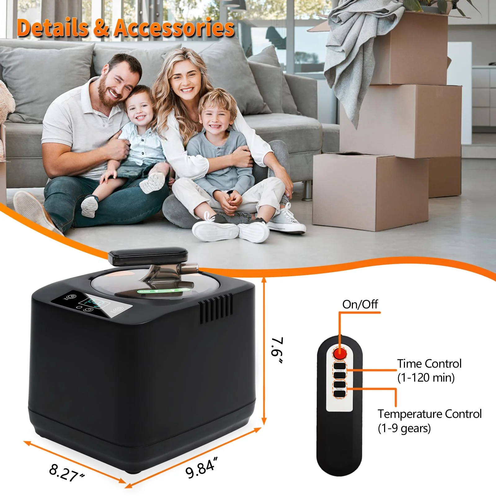 Portable Sauna Steamer Machine with Remote Control, 3L 1200W Upgrated Steam Generator for Sauna, 9 Levels, 120 MIN Timer, for Home Spa Sauna Accessories - Image 4