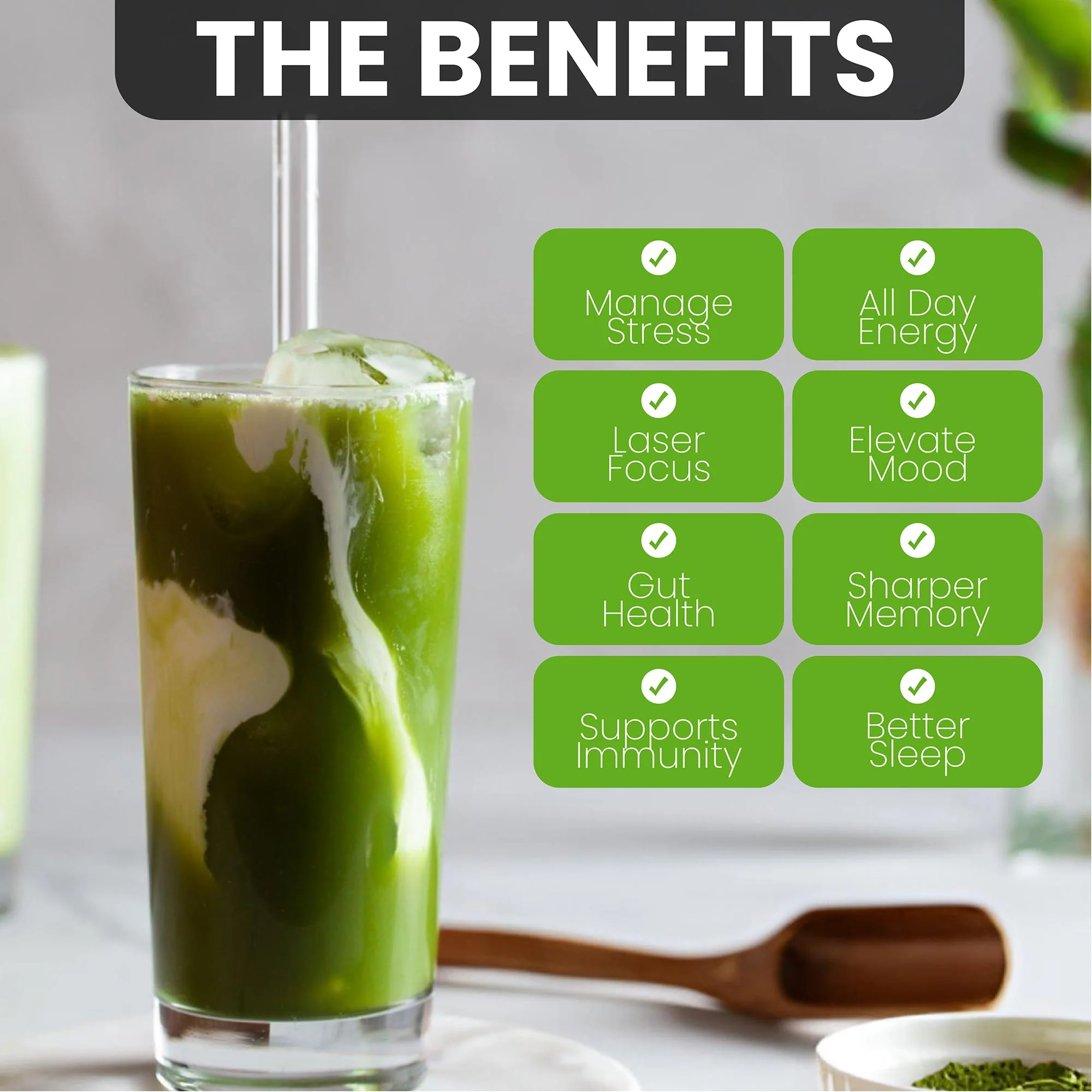 PowderVitamin Organic Ceremonial Mushroom Matcha Certified Pesticide-Free Grass-Fed Collagen Types I & III 8 Fruiting Body Mushrooms Tested for Beta-Glucans Focus Digestion & Immunity 30 Servings - Image 6