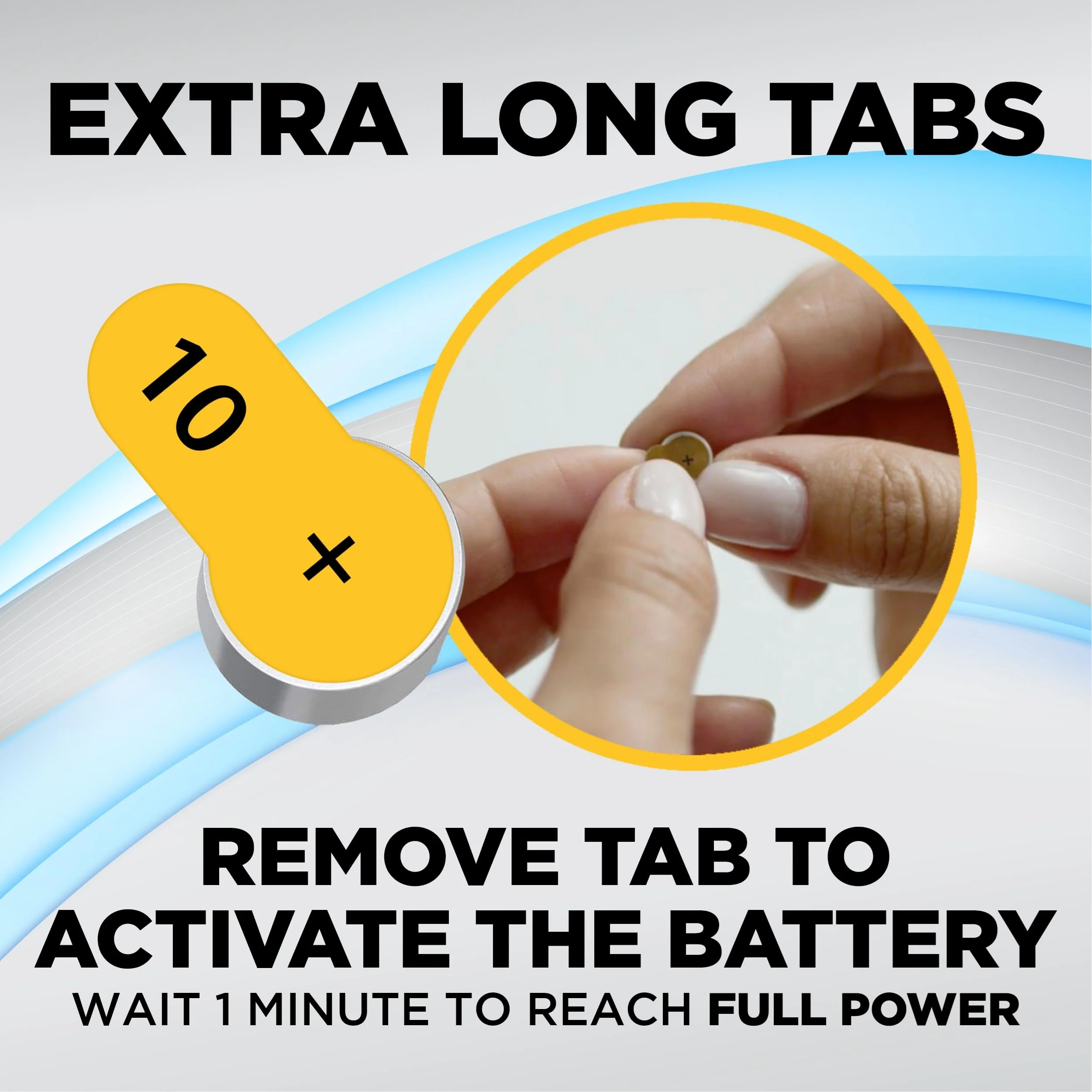 Powermax Size 10 Hearing Aid Batteries, 180 Count Long-Lasting Battery Pack, Yellow Long Tab for Easy Change - Image 5