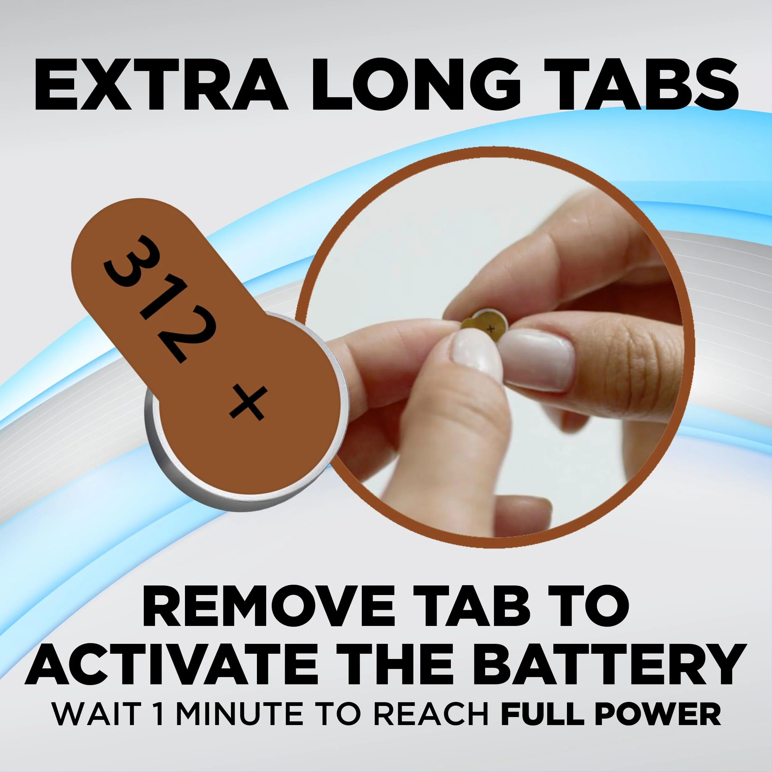 Powermax Size 312 Hearing Aid Batteries, 180 Count Long-Lasting Battery Pack, Brown Long Tab for Easy Change - Image 4
