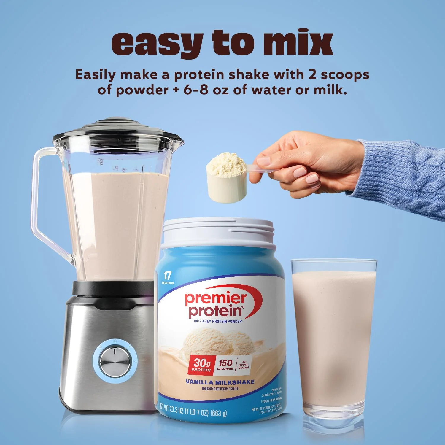 Premier Protein Powder, Vanilla Milkshake, 30g Protein, 1g Sugar, 100% Whey Protein, Keto Friendly, No Soy, Gluten Free, 23.3 oz (17 Servings) - Image 5