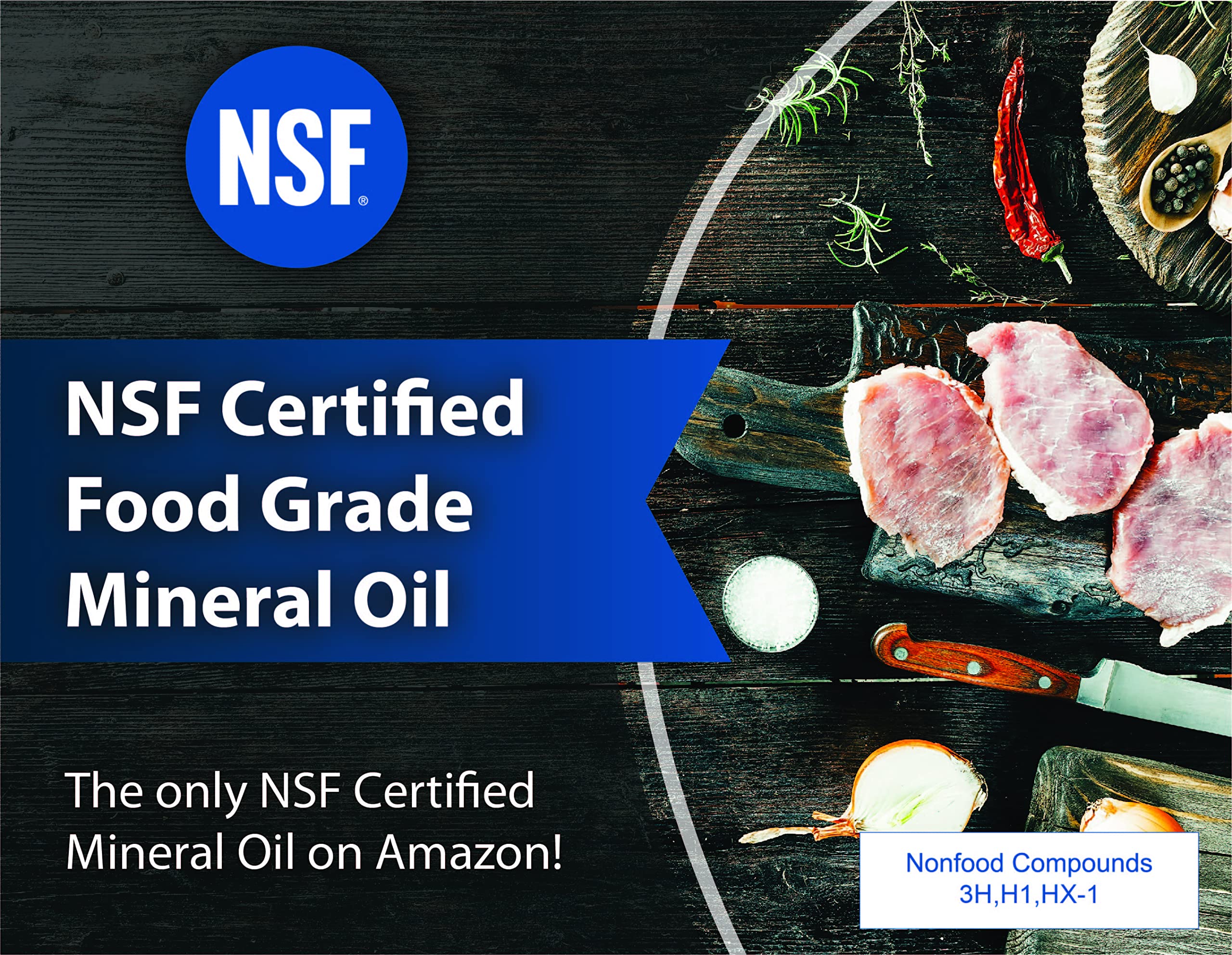 Premium 100% Pure Food Grade Mineral Oil USP, 4 Pack of Gallons, Food Safe Butcher Block and Cutting Board Oil, NSF Certified Material - Image 9