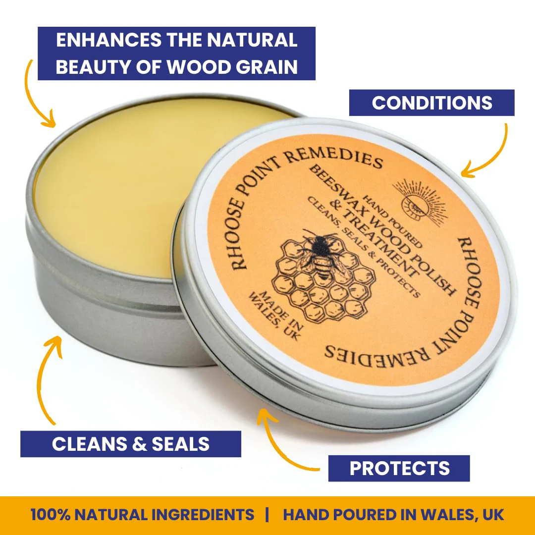 Premium Food-Safe Beeswax Wood Polish & Furniture Wax – Hand Poured Wood Conditioner | Eco-Friendly & Non-Toxic | Protects & Restores All Wood: Furniture, Toys, Cutting Boards, Ornaments (7.0 Fl Oz) - Image 8