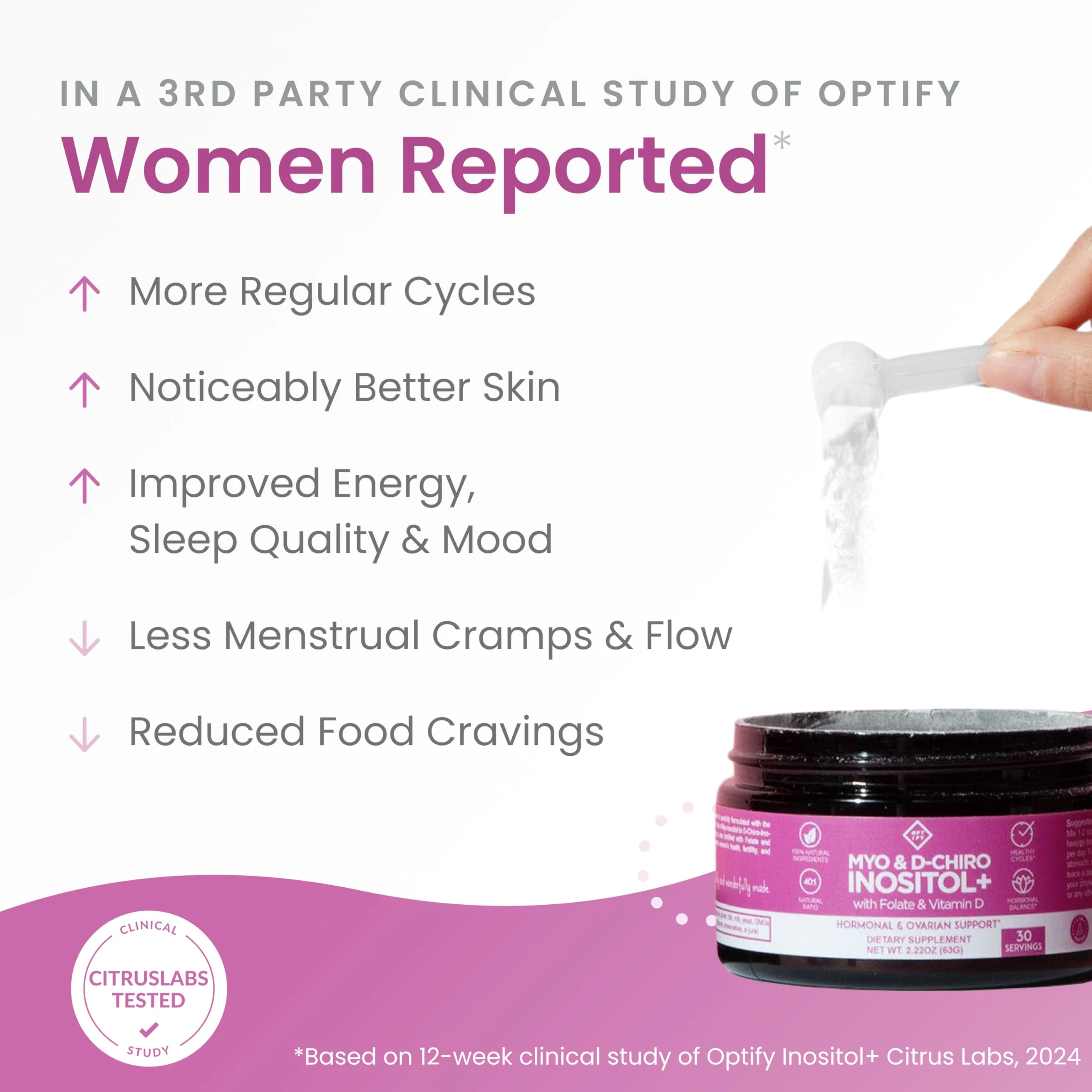 Premium Inositol Supplement - Myo-Inositol and D-Chiro Inositol Powder Plus Folate and Vitamin D - Ideal 40:1 Ratio - Hormone Balance & Healthy Ovarian Support for Women - Vitamin B8 - 30 Day Supply - Image 3
