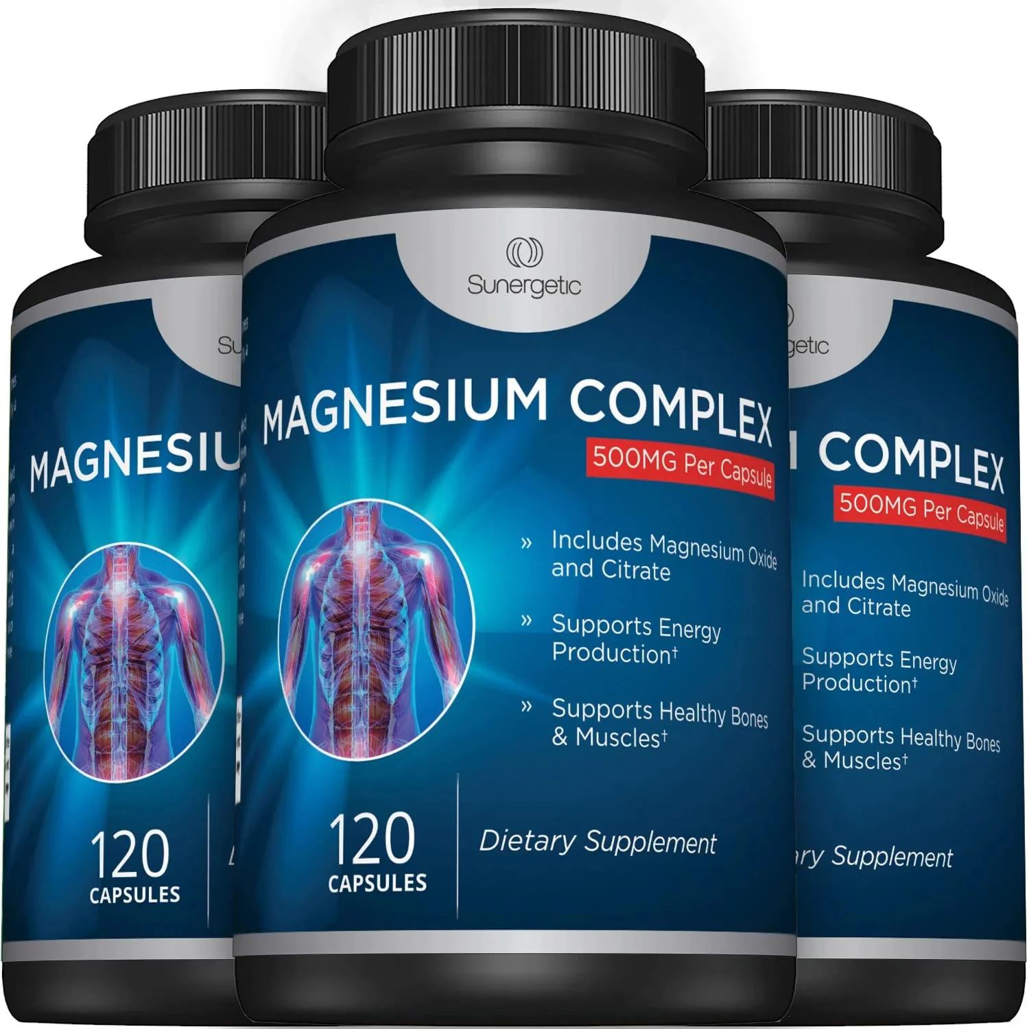 Premium Magnesium Citrate Capsules – Powerful 500mg Magnesium Oxide & Citrate Supplement – Helps Support Healthy Bones, Muscles, Teeth, Energy & Relaxation – 120 Vegetable Capsules - Image 3