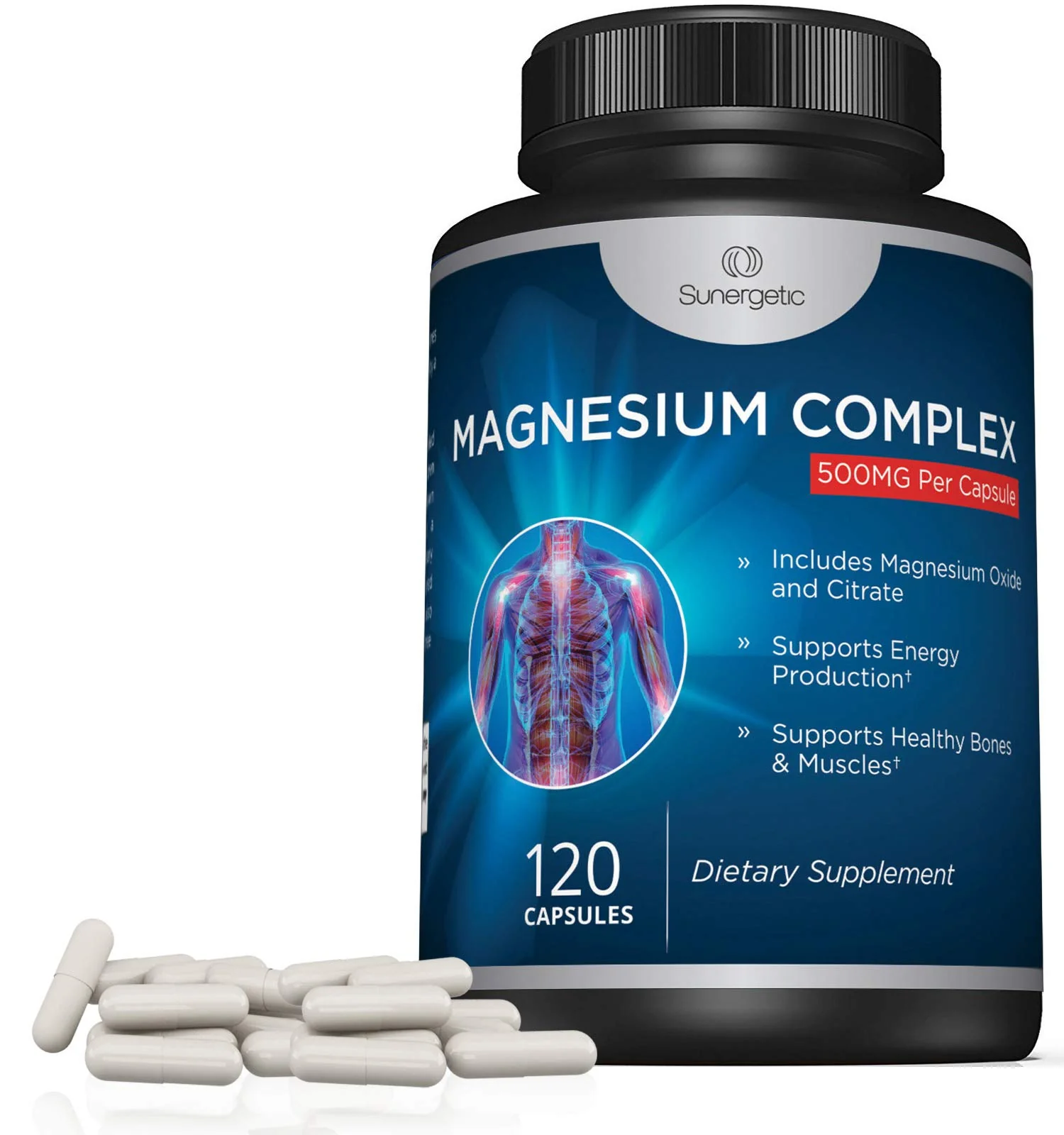 Premium Magnesium Citrate Capsules – Powerful 500mg Magnesium Oxide & Citrate Supplement – Helps Support Healthy Bones, Muscles, Teeth, Energy & Relaxation – 120 Vegetable Capsules - Image 4
