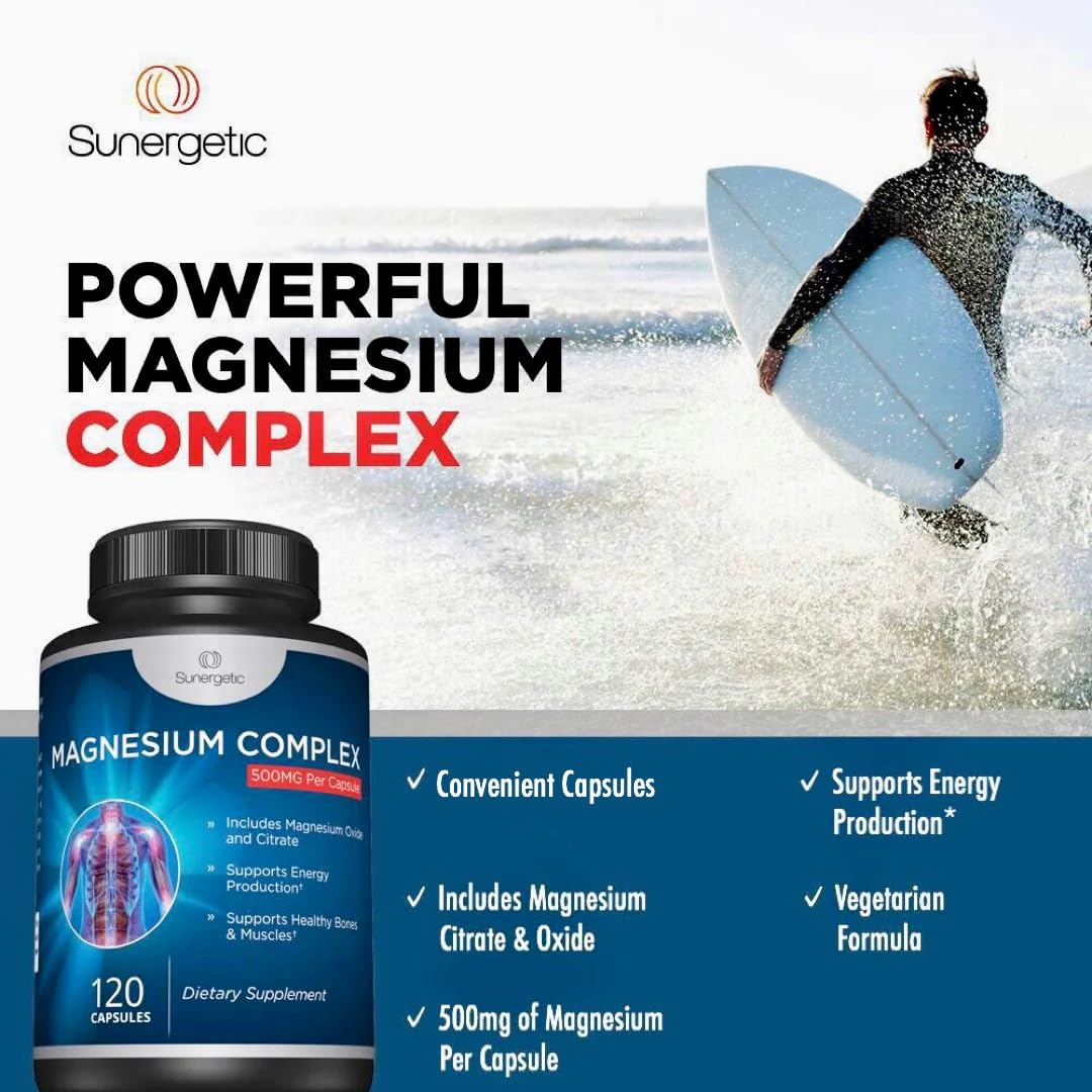 Premium Magnesium Citrate Capsules – Powerful 500mg Magnesium Oxide & Citrate Supplement – Helps Support Healthy Bones, Muscles, Teeth, Energy & Relaxation – 120 Vegetable Capsules - Image 6