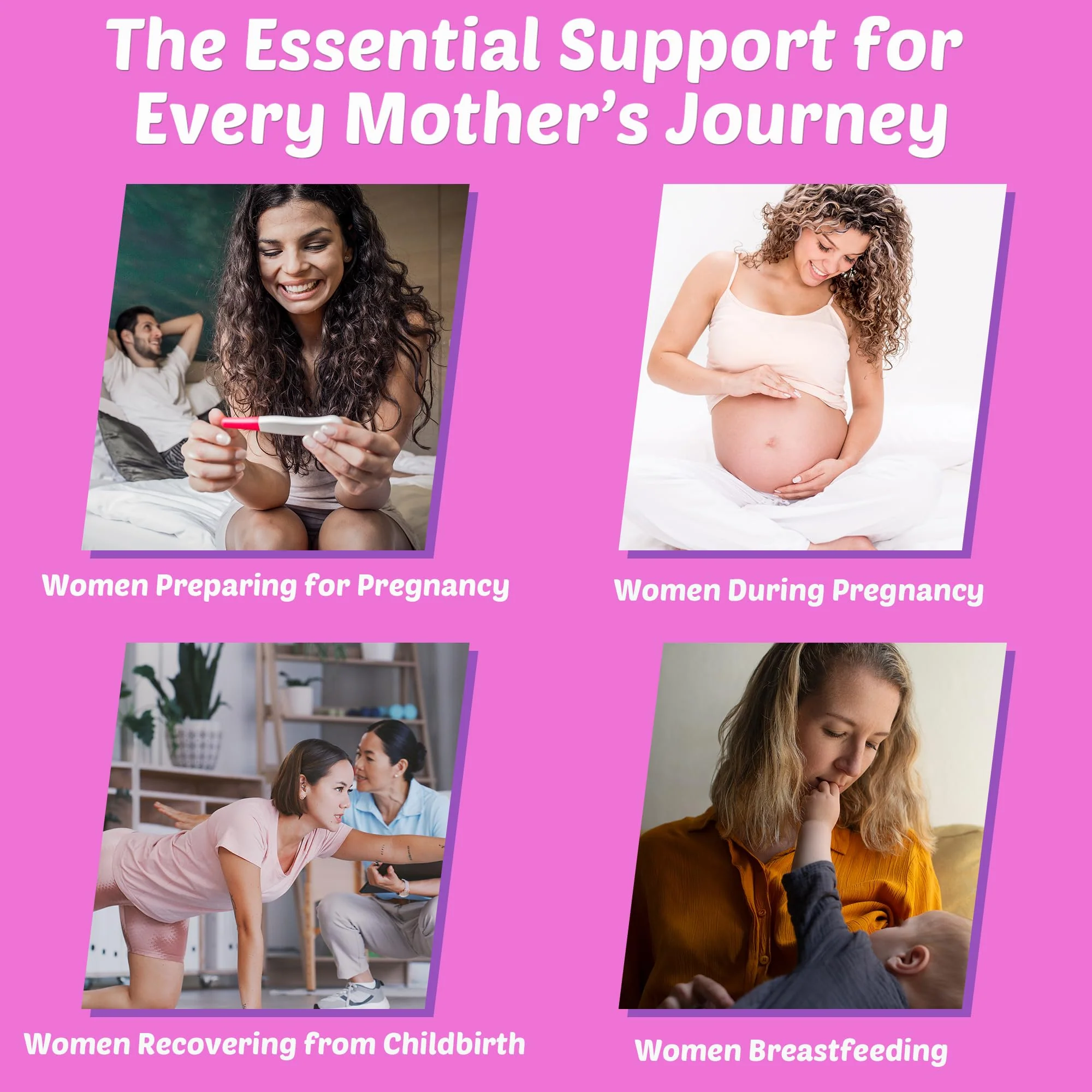 Prenatal Vitamins for Women with Methylfolate, Vegan Omega-3 DHA, Organic Food Blend, Probiotics, Iron, Vitamin D3 B6 B12, Choline, Sugar Free Multivitamin for Women During & Post Pregnancy, 120 Cts - Image 4