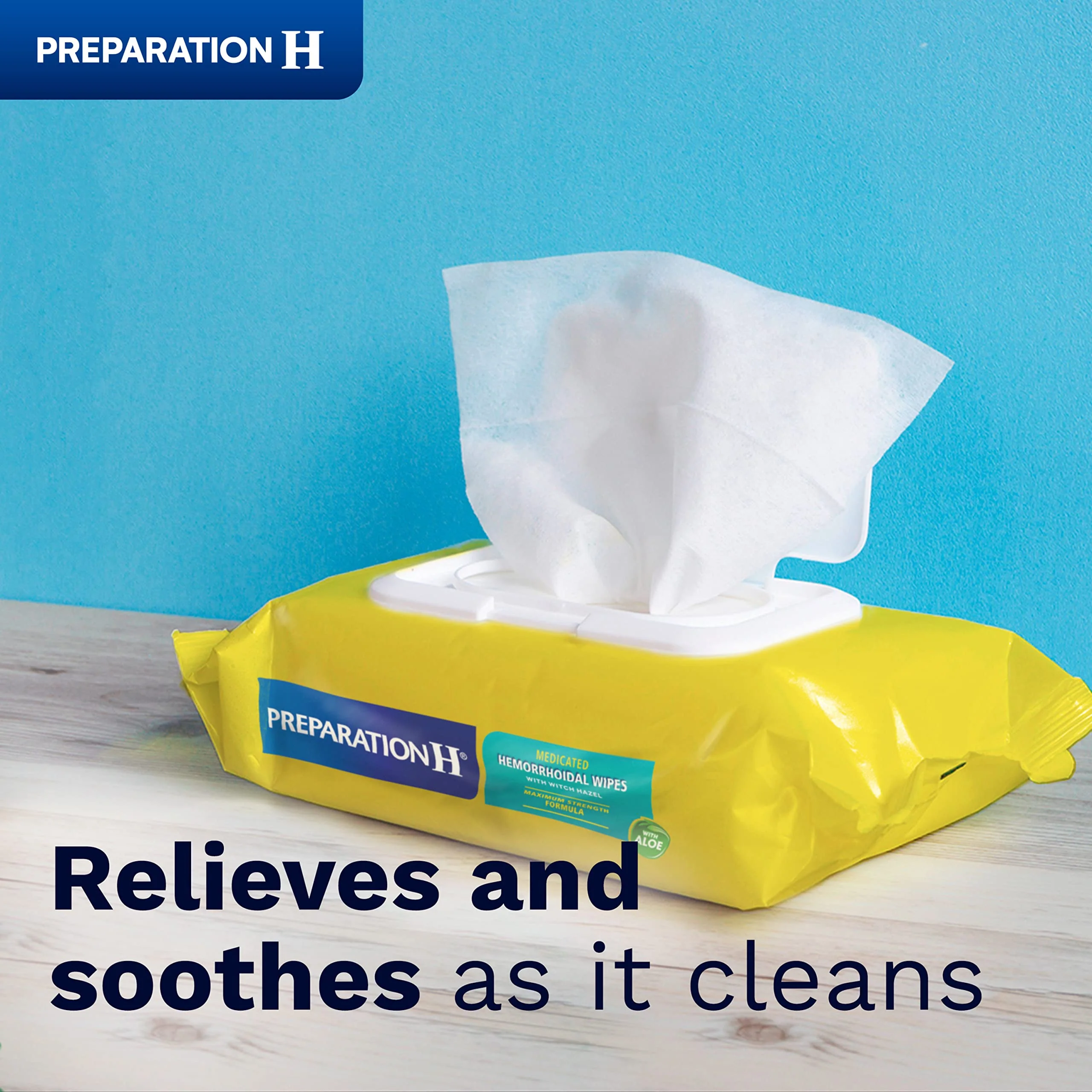 Preparation H Hemorrhoid Flushable Wipes with Witch Hazel for Skin Irritation Relief - 48 Count (Pack of 4) - Image 2