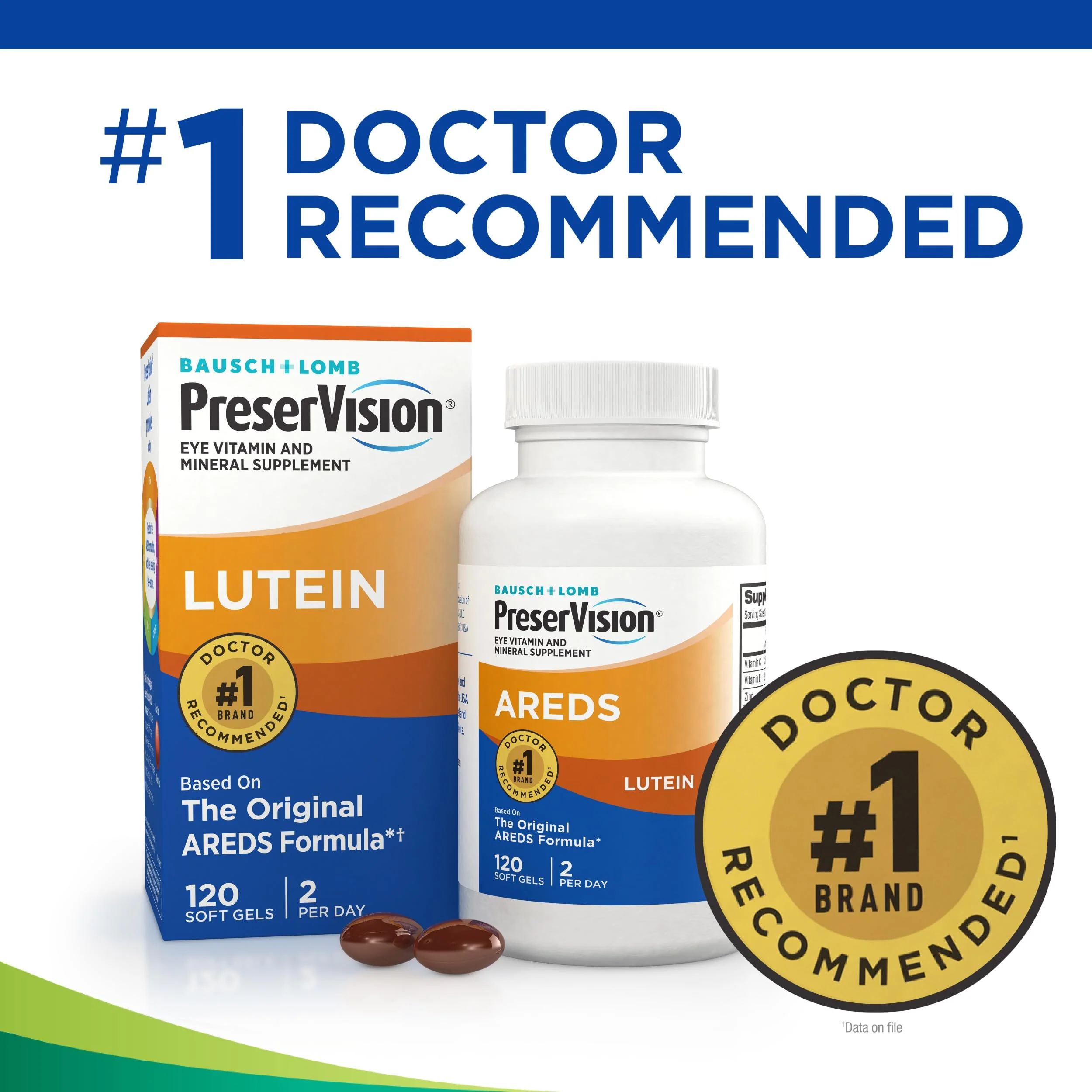 PreserVision AREDS Eye Vitamins, #1 Eye Doctor Recommended Brand, Multivitamin with Lutein, Vitamins C & E, Zinc, and Copper Supplements, 120 Softgels - Image 2