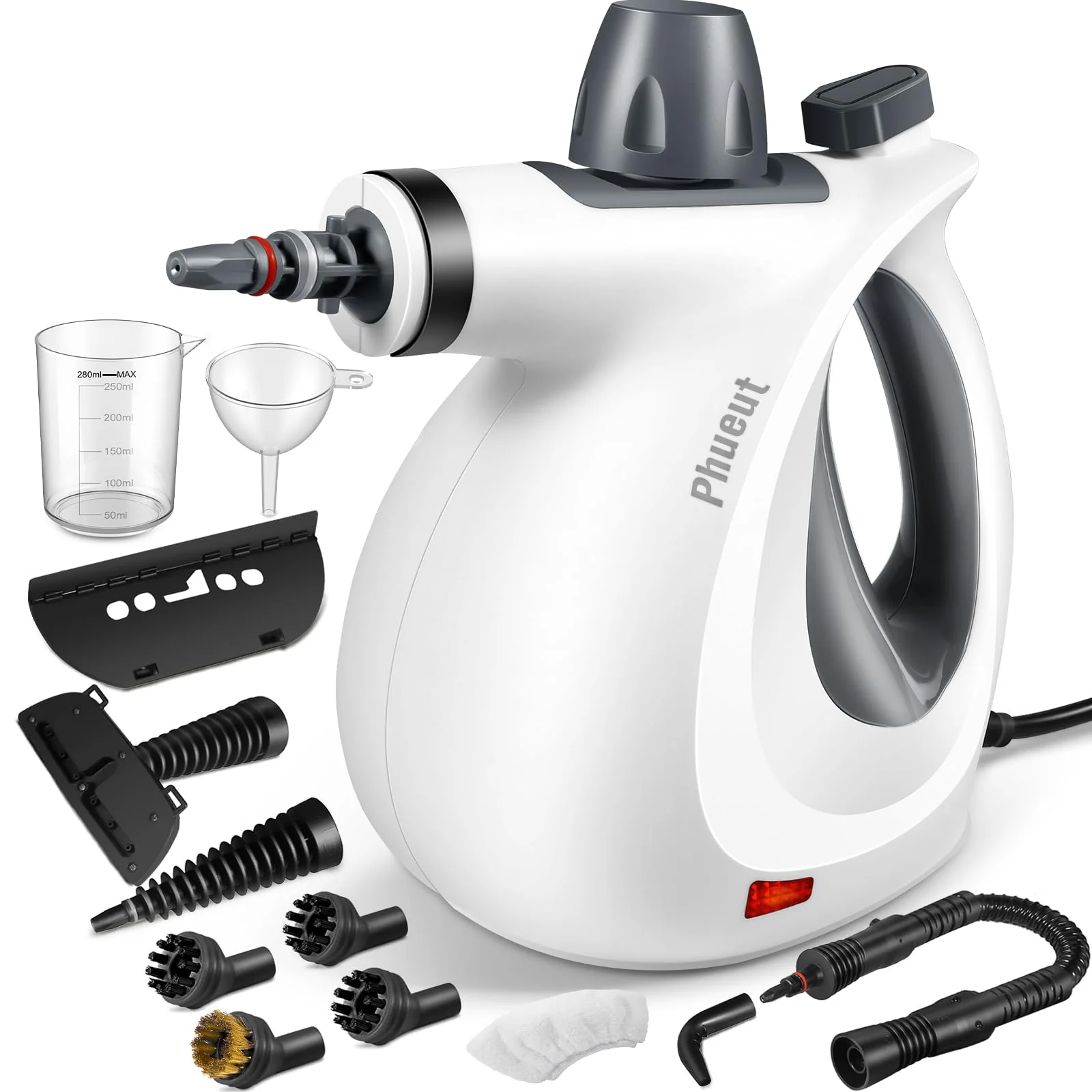 Pressurized Handheld Multi-Surface Natural Steam Cleaner with 12 pcs Accessories, Multi-Purpose Steamer for Home Use, Steamer for Cleaning Floor, Upholstery, Grout and Car (Grey) (Grey) - Image 2