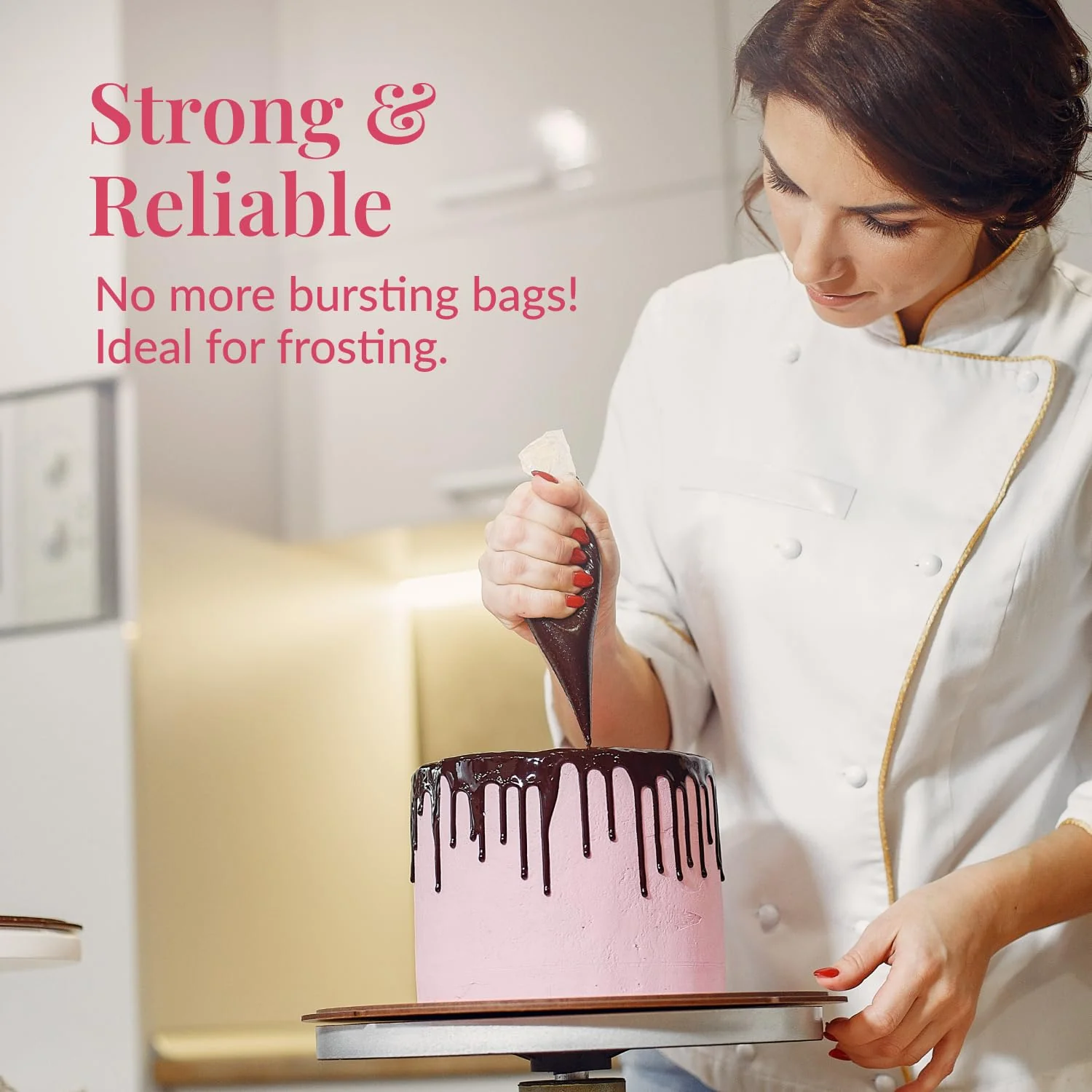 Prestee 400 Anti Burst Disposable Piping Bags, 12" - Pastry Bags, Icing Piping Bags, Tipless Piping Bags, Frosting Bags, Piping Bag, Cake Decorating Bags, Christmas Holiday Cake and Cookie Decoration - Image 6