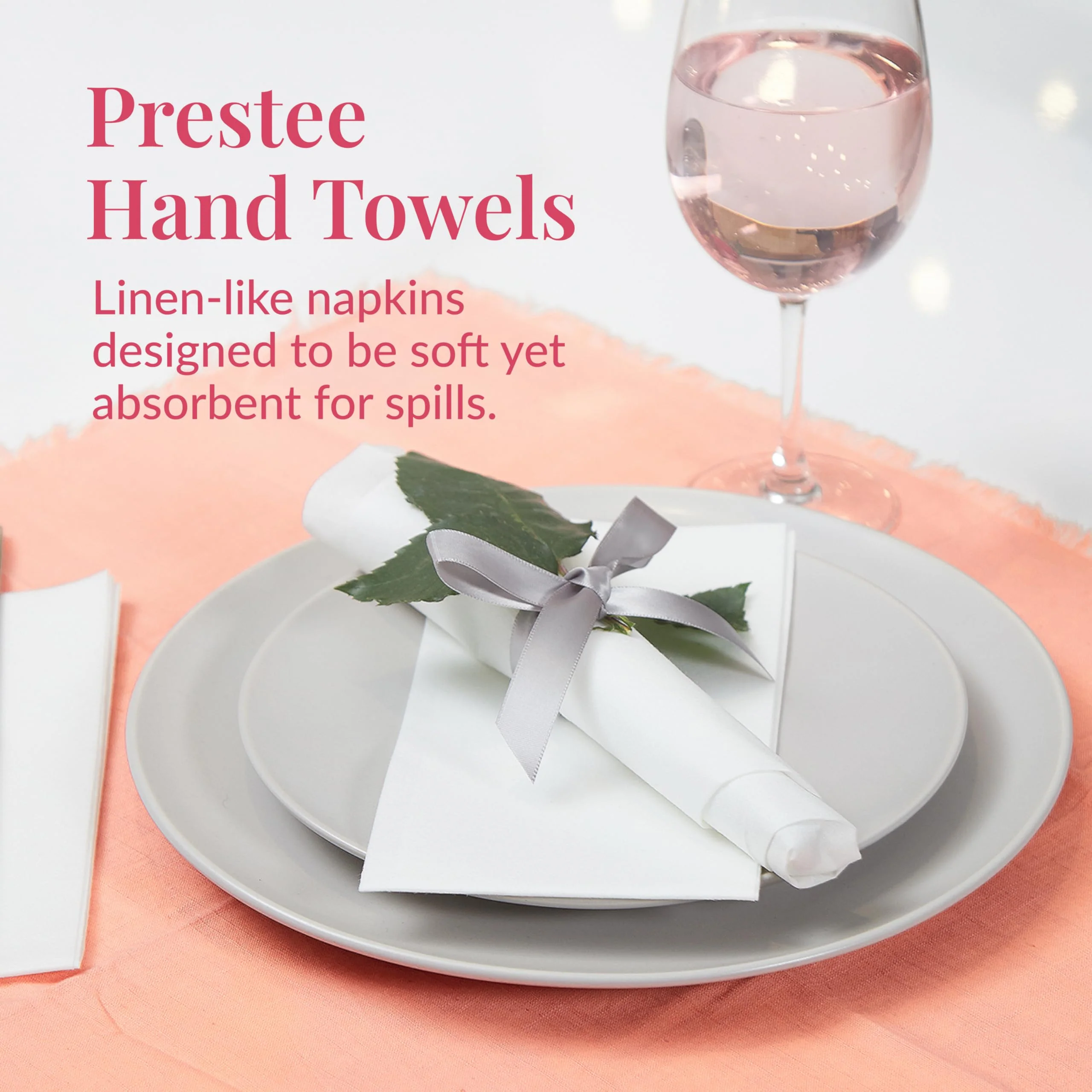 Prestee 400 Linen Feel Disposable Paper Hand Towels - White, Event Supplies, Disposable Guest Towels, Wedding Napkins, Disposable Napkins for Guest Bathroom, Christmas Parties, Holiday Dinners - Image 6