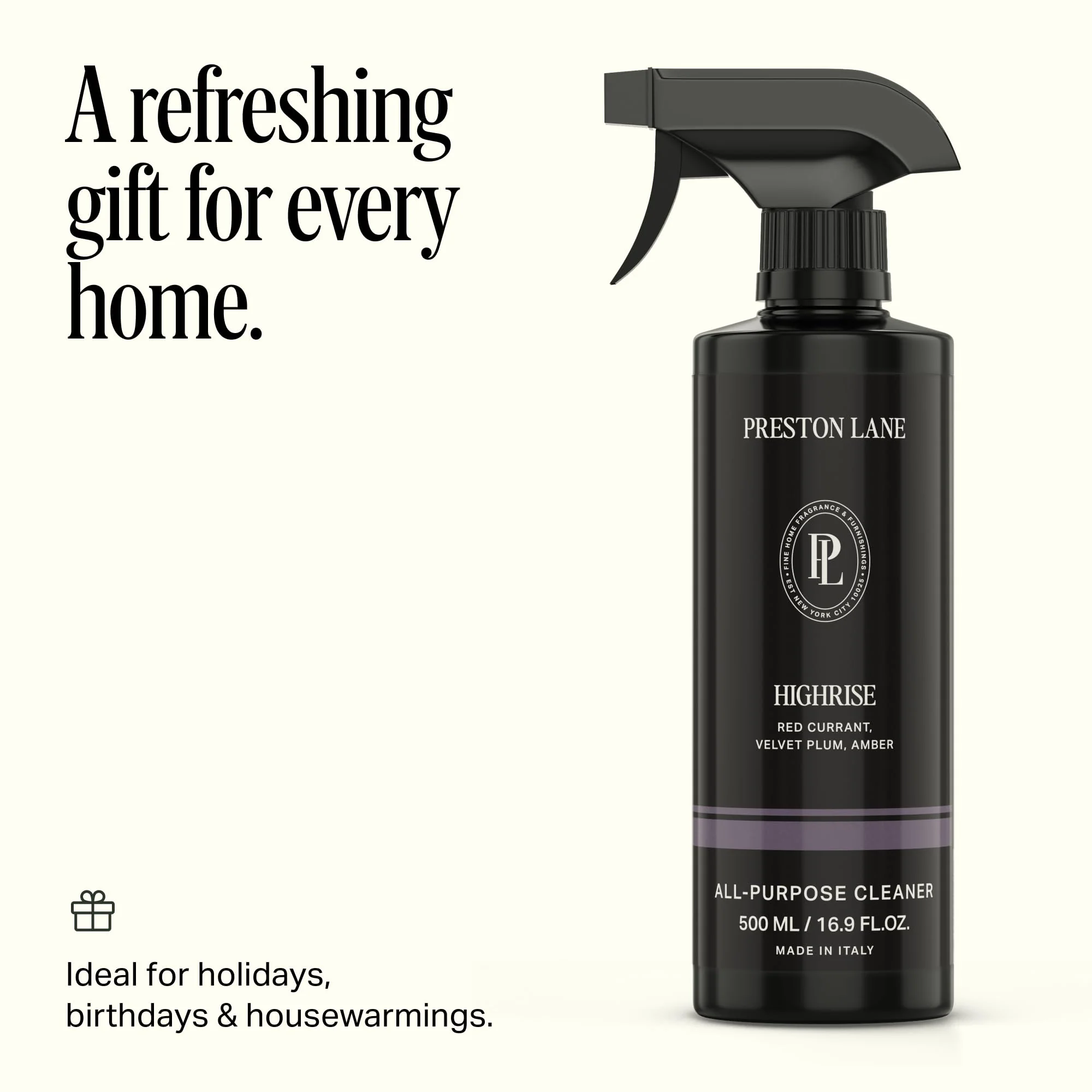 Preston Lane Luxury All-Purpose Cleaner, Highrise Scent | Bio-Based Multi-Surface Spray | Streak-Free Finish, Lifts Dirt, Smudges & Grease | Vegan & Cruelty-Free - Image 2