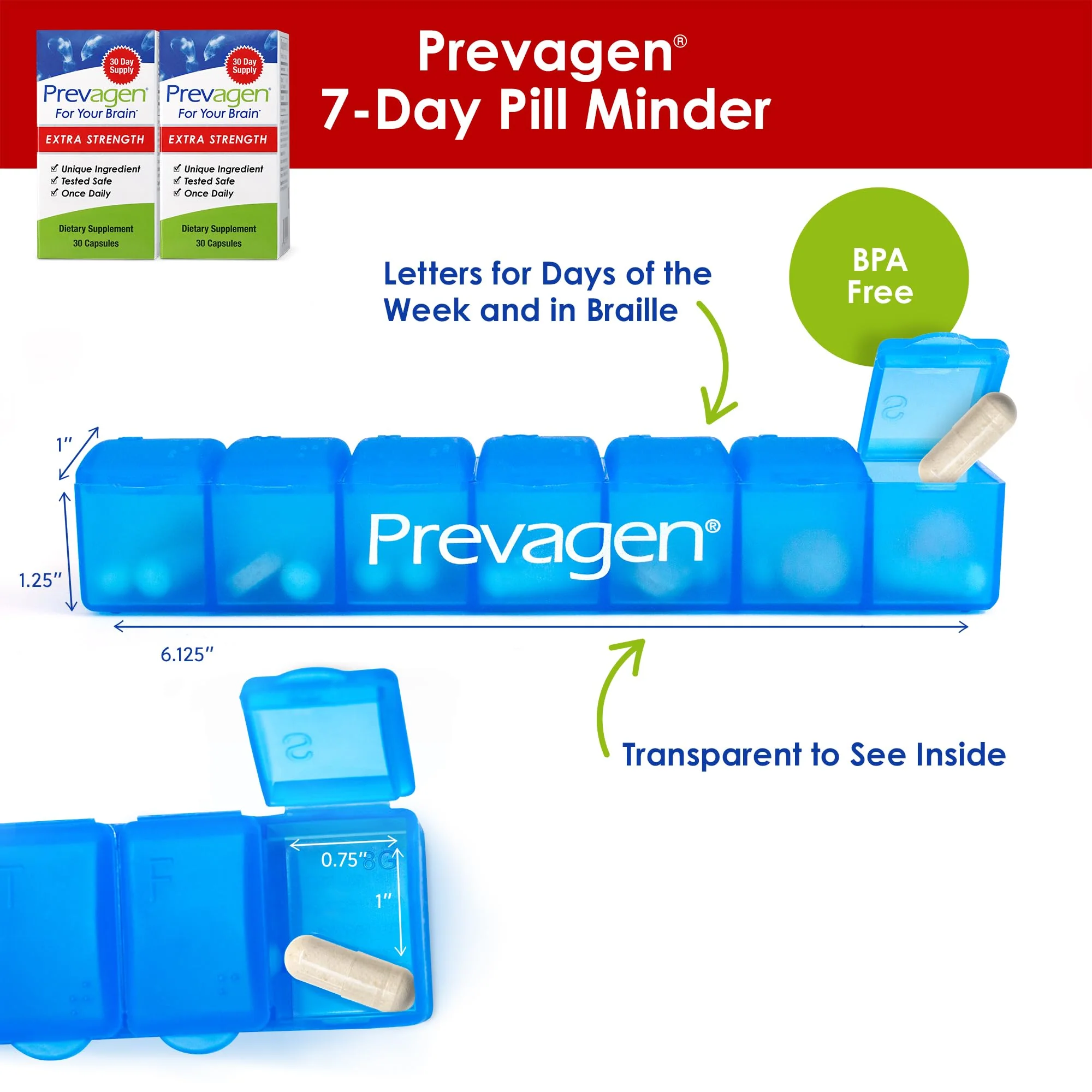 Prevagen Extra Strength - 30 Capsules |2 Pack| Formulated for Your Brain | 20mg of Apoaequorin Plus Vitamin D3 with 7-Day Pill Minder - Image 14